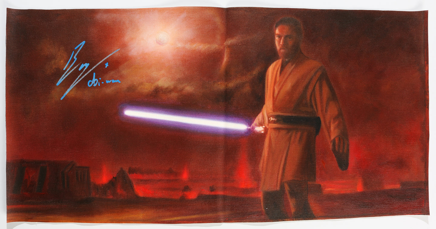
                  
                    Ewan McGregor as Obi-Wan Kenobi in Star Wars Episode III: Revenge of the Sith Signed 12x24 Art Print Canvas with Character Name
                  
                