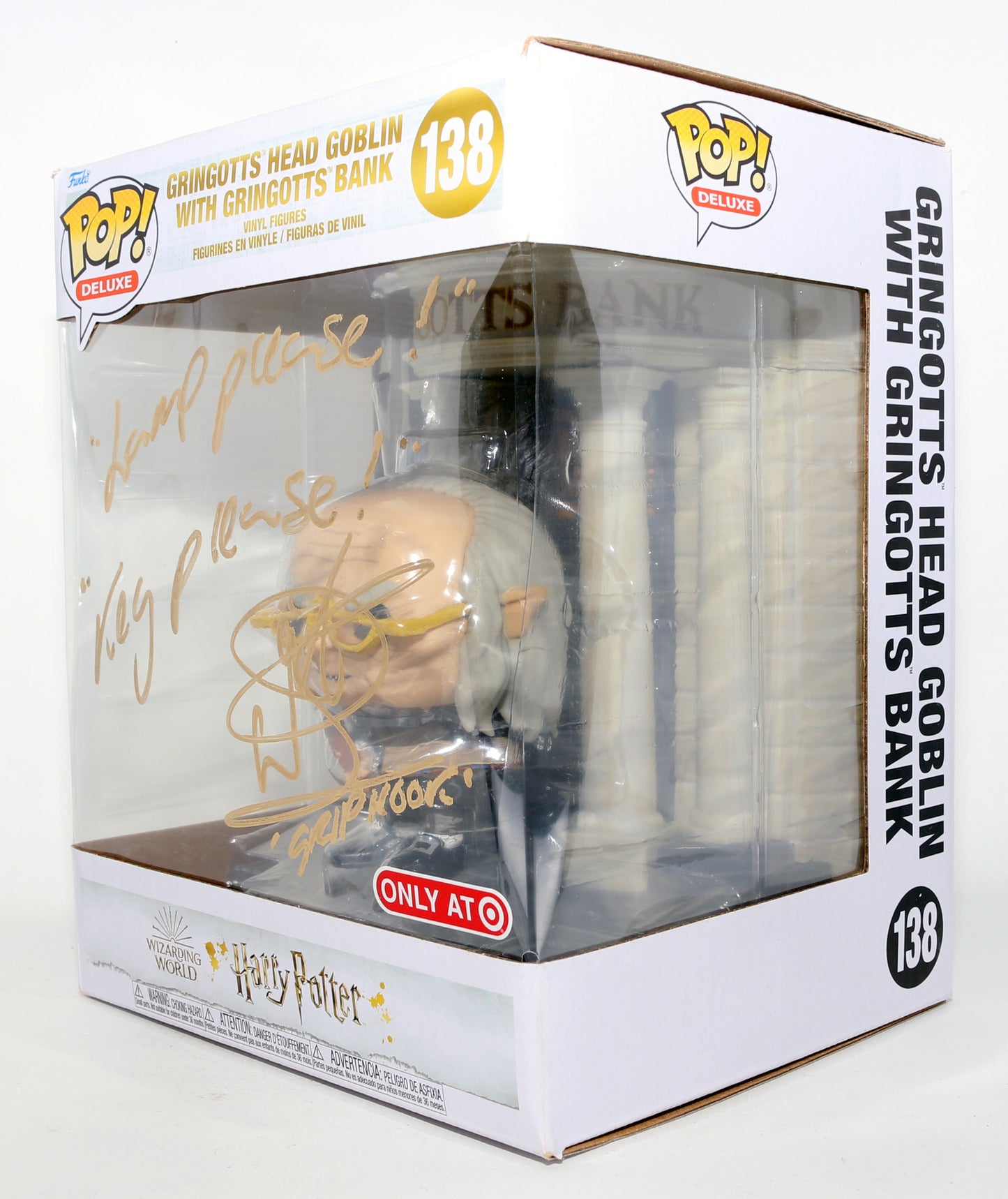 
                  
                    Warwick Davis as Head Goblin / Griphook in Harry Potter & the Sorcerer's Stone Target Exclusive Signed Funko POP! with Character Name & Quote
                  
                