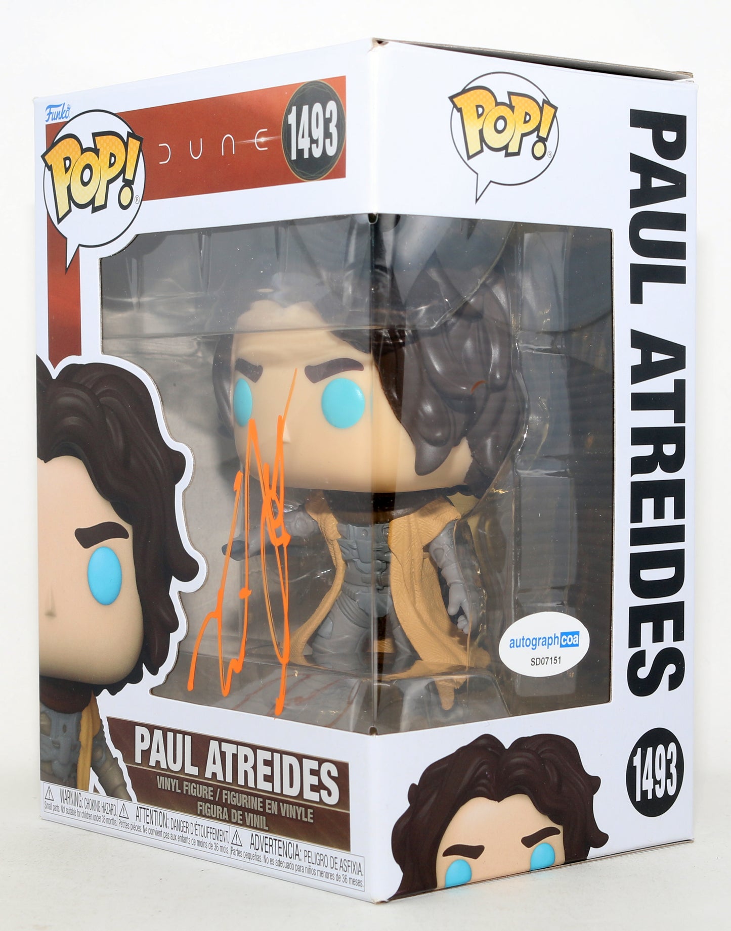 
                  
                    Timothée Chalamet as Paul Atreides in Dune Signed Funko POP! #1493
                  
                