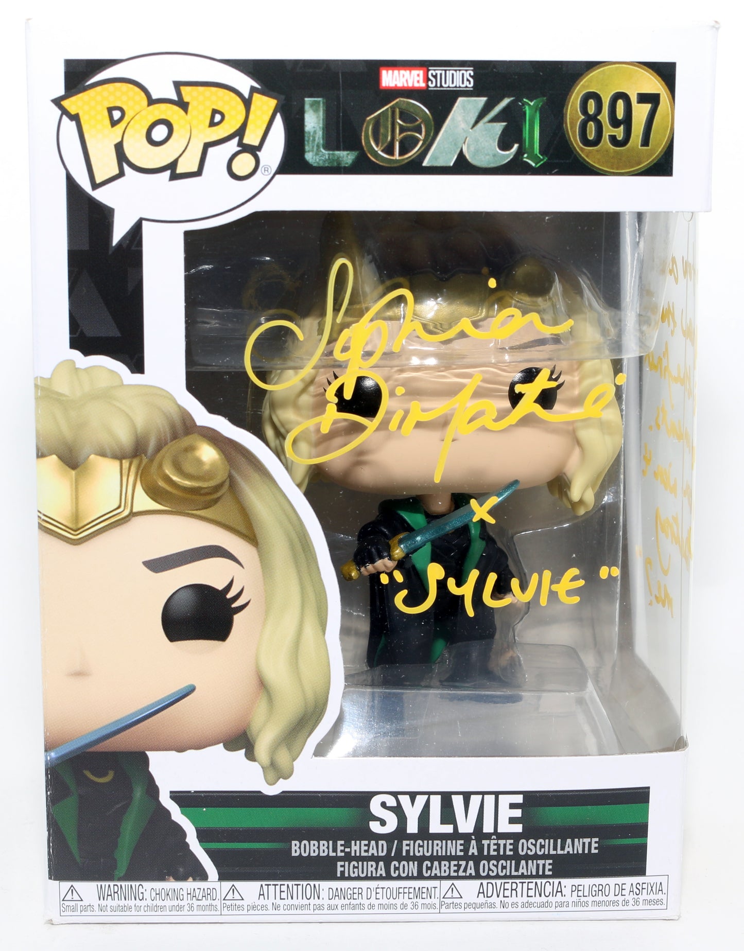 
                  
                    Sophia Di Martino as Sylvie in Loki Signed Funko POP! #897 with Character Name & Quote
                  
                