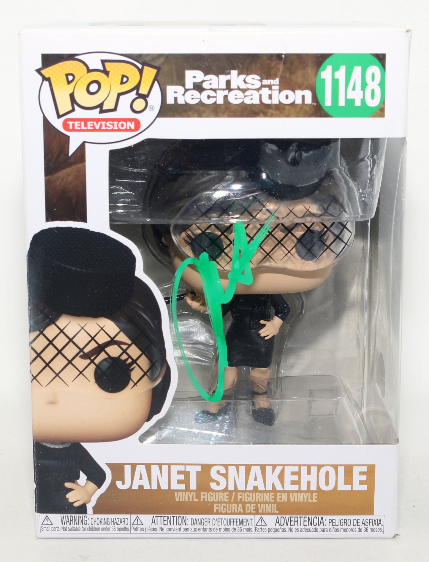 
                  
                    Aubrey Plaza as Janet Snakehole in Parks & Recreation (Beckett) Signed Funko POP! #1148
                  
                