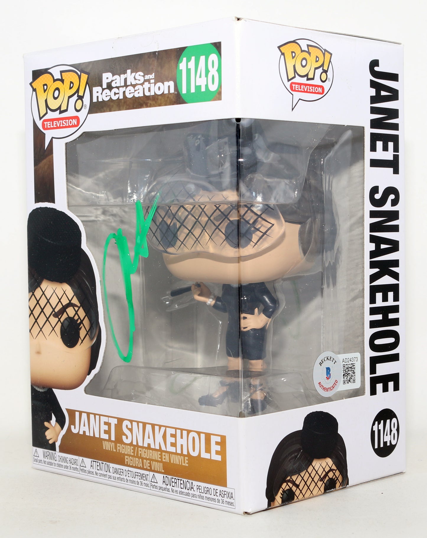 
                  
                    Aubrey Plaza as Janet Snakehole in Parks & Recreation (Beckett) Signed Funko POP! #1148
                  
                