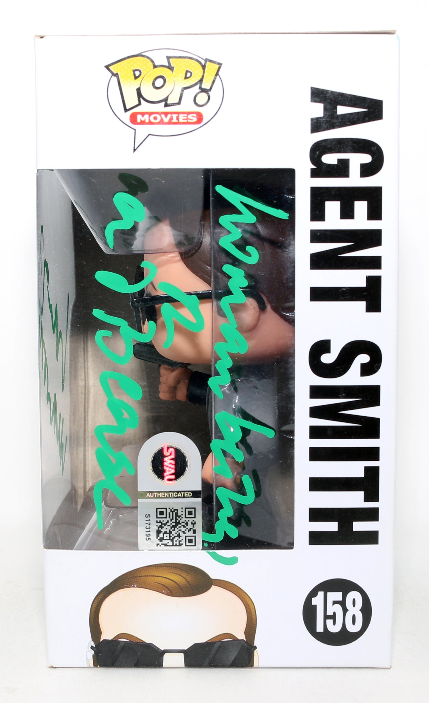 
                  
                    Hugo Weaving as Agent Smith in The Matrix (SWAU) Signed Funko POP! #158 with Quote
                  
                