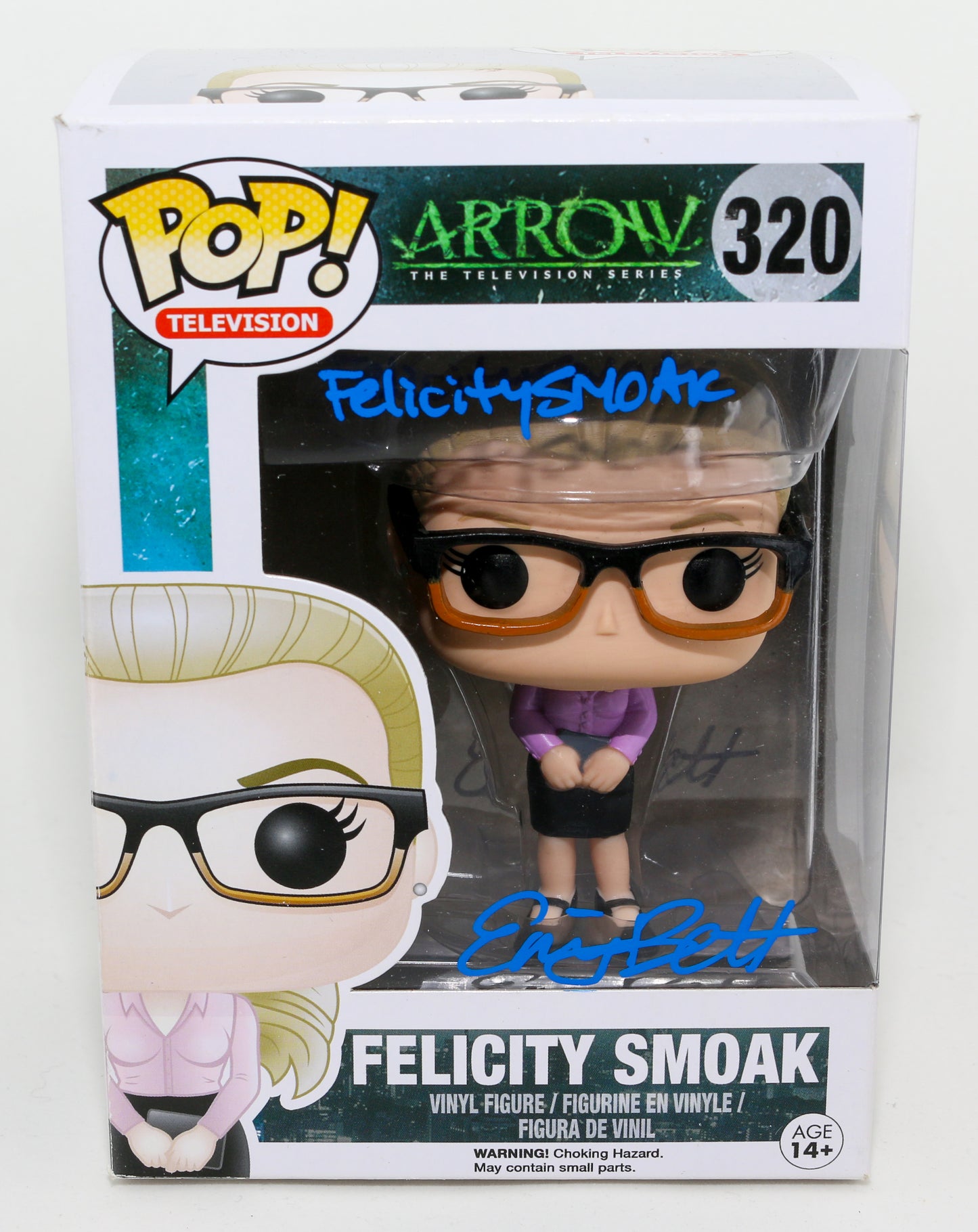 
                  
                    Emily Bett Rickards as Felicity Smoak in Arrowverse Signed Funko POP! #320 with Character Name
                  
                