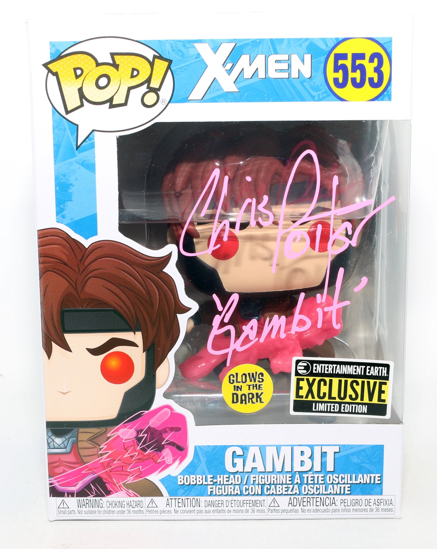 
                  
                    Chris Potter as Gambit in X-Men: The Animated Series GITD Entertainment Earth Exclusive (JSA) Signed Funko POP! #553 with Character Name
                  
                