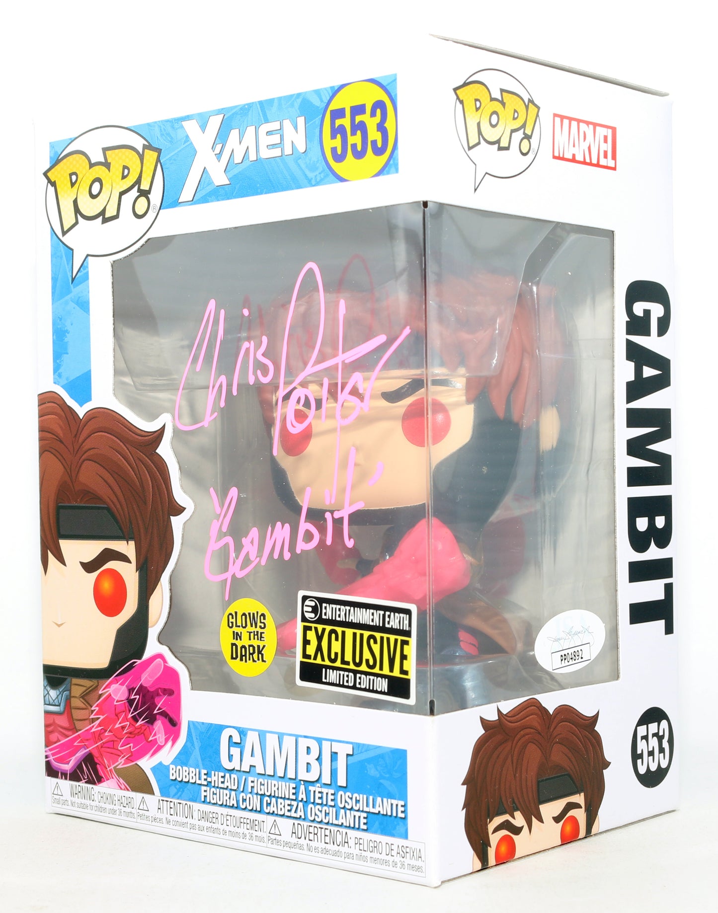 
                  
                    Chris Potter as Gambit in X-Men: The Animated Series GITD Entertainment Earth Exclusive (JSA) Signed Funko POP! #553 with Character Name
                  
                