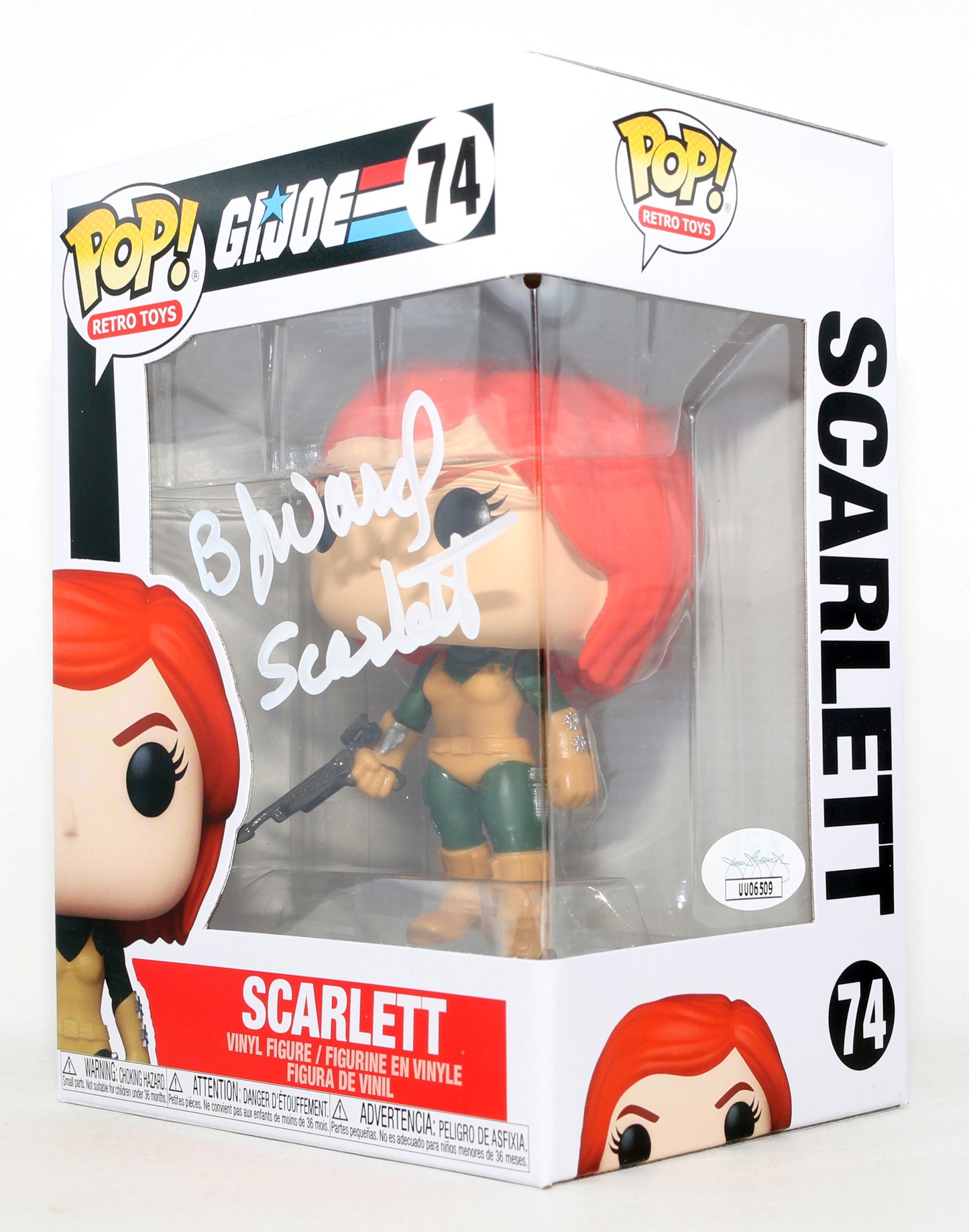 
                  
                    B.J. Ward as Scarlett in G.I. Joe: A Real American Hero (JSA) Signed Funko POP! #74 with Character Name
                  
                