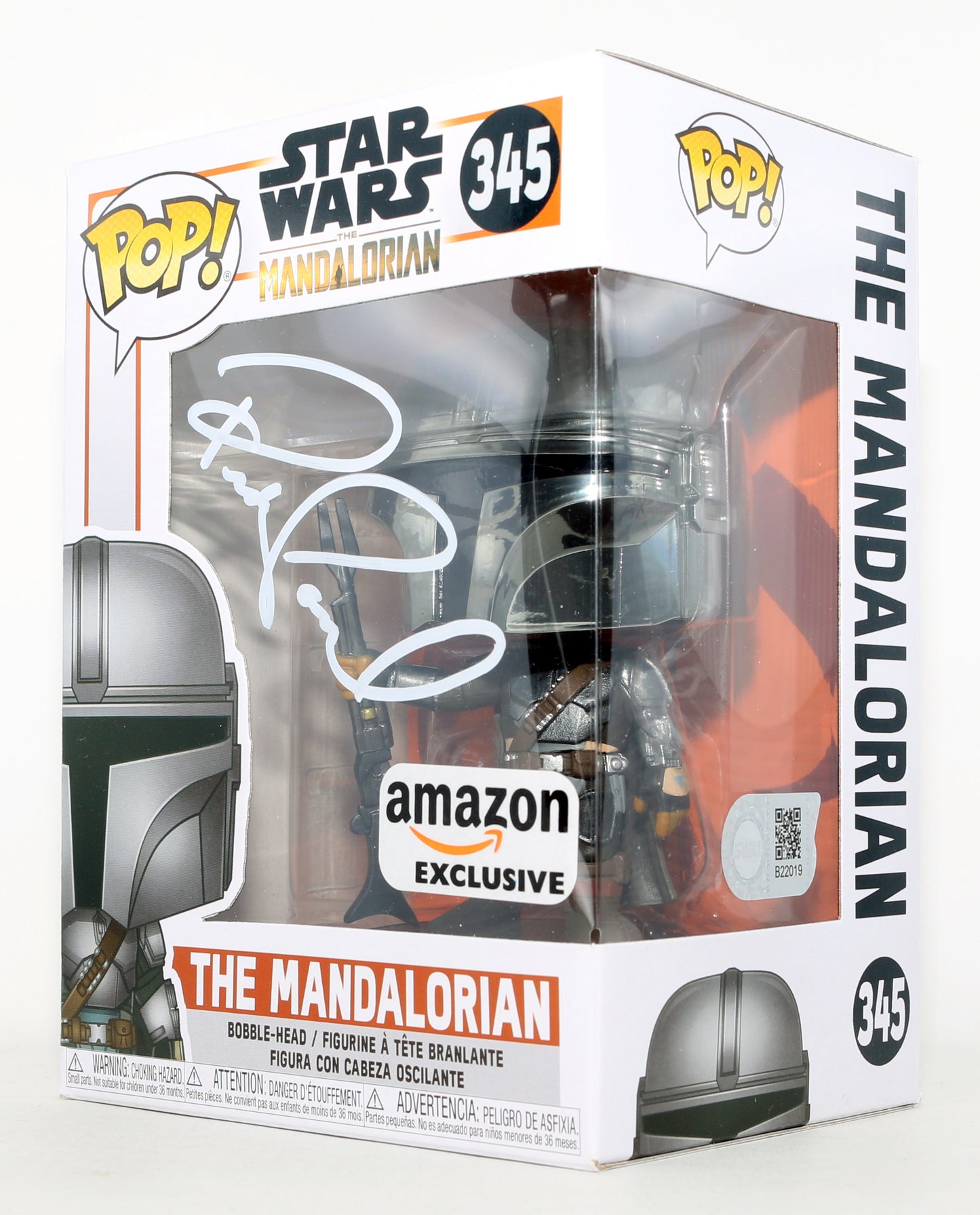 
                  
                    Pedro Pascal as The Mandalorian in Star Wars: The Mandalorian Amazon Exclusive (SWAU) Signed Funko POP! #345
                  
                