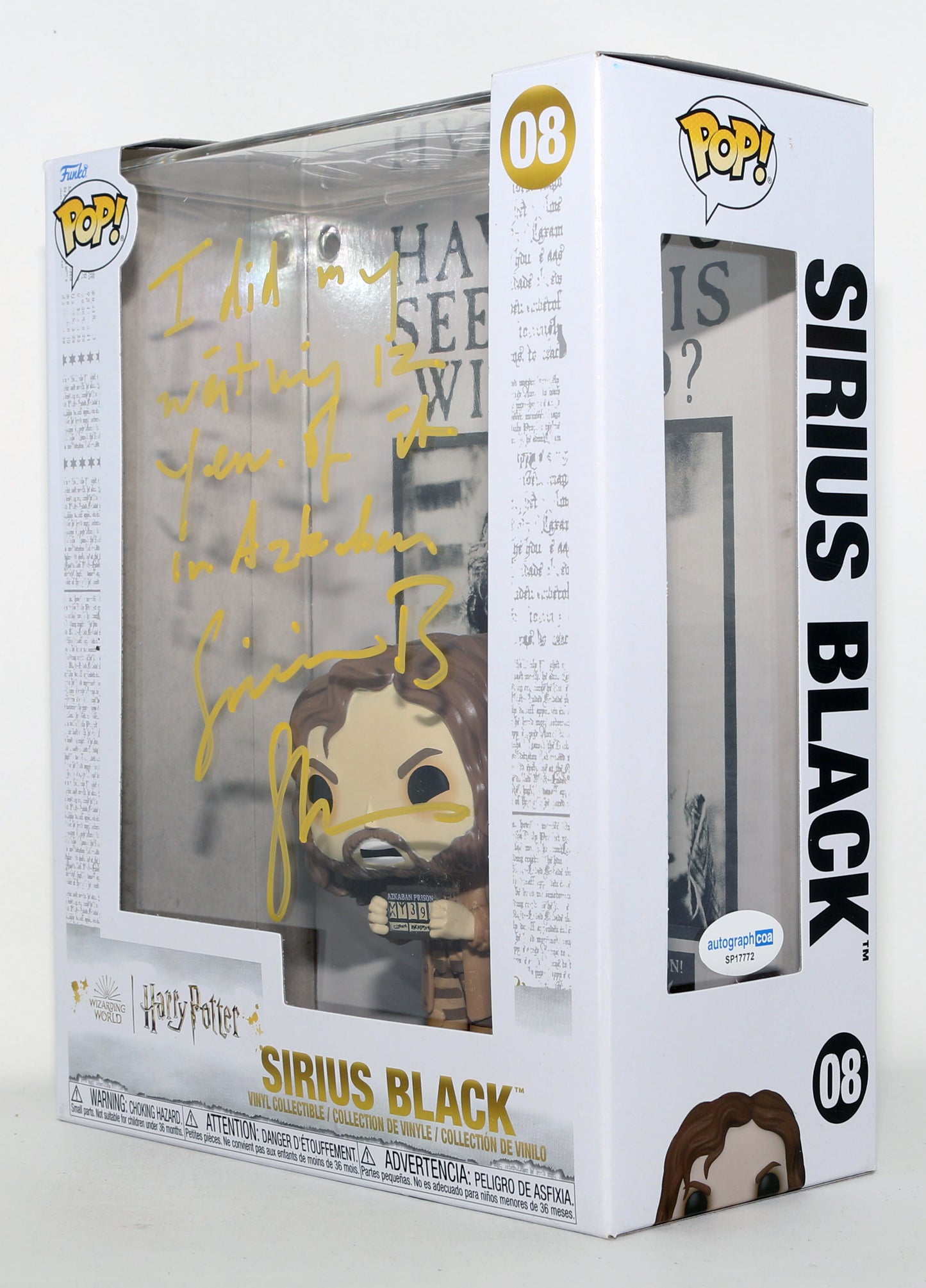 
                  
                    Gary Oldman as Sirius Black in Harry Potter & The Prisoner of Azkaban Signed Funko POP! #08 with Character Name & Quote
                  
                