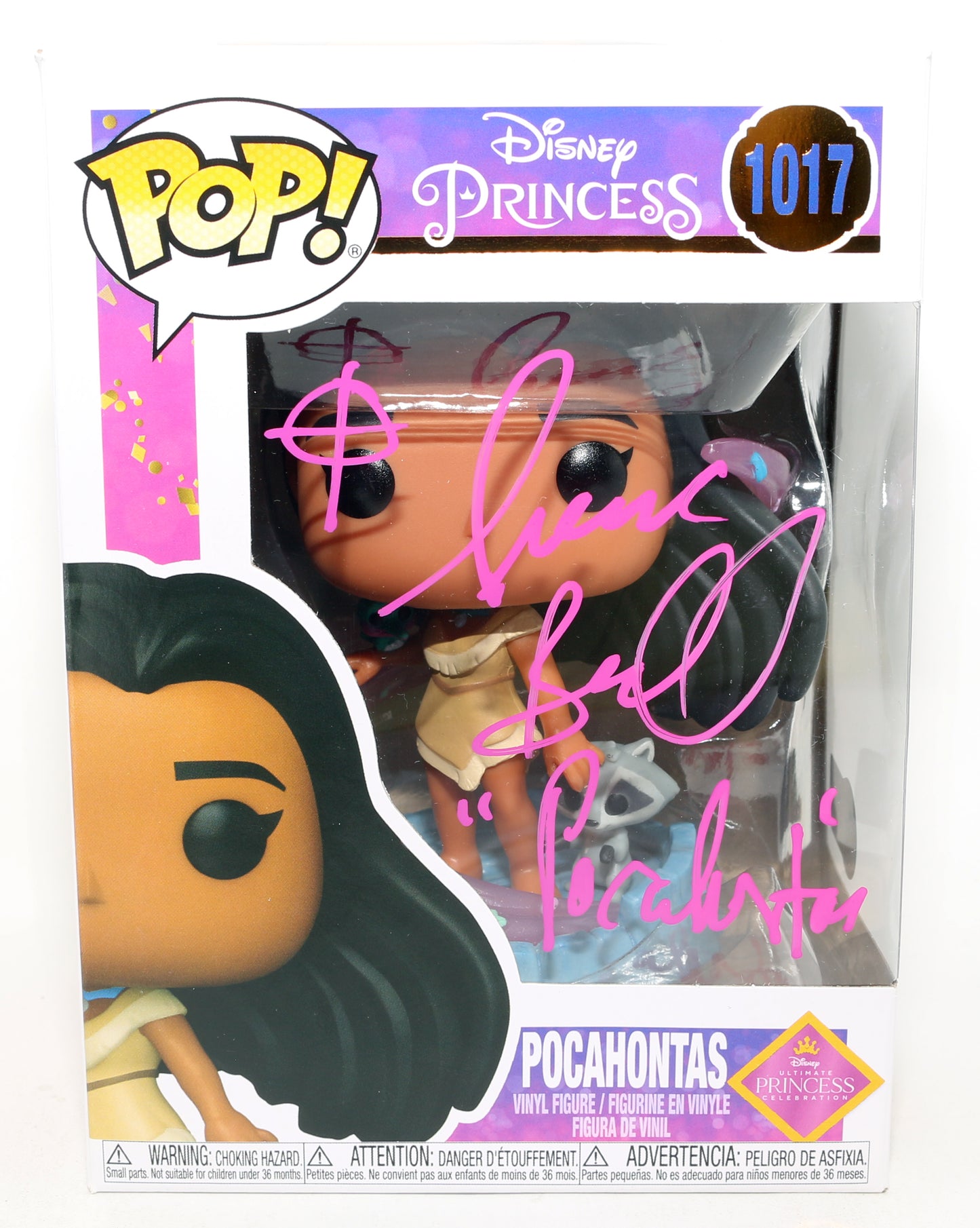 
                  
                    Irene Bedard as Pocahontas in Disney's Pocahontas (Beckett) Signed Funko POP! #1017 with Character Name
                  
                