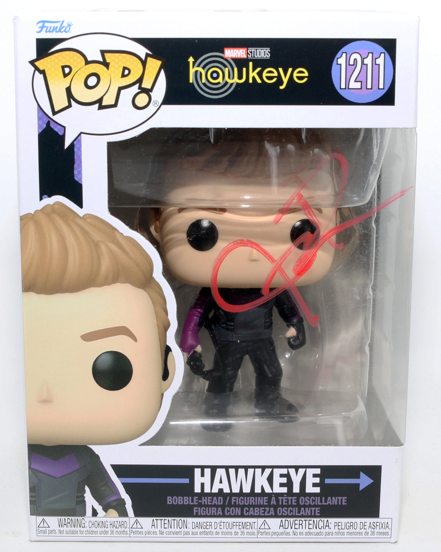 
                  
                    Jeremy Renner as Hawkeye in Hawkeye Signed Funko POP! #1211
                  
                