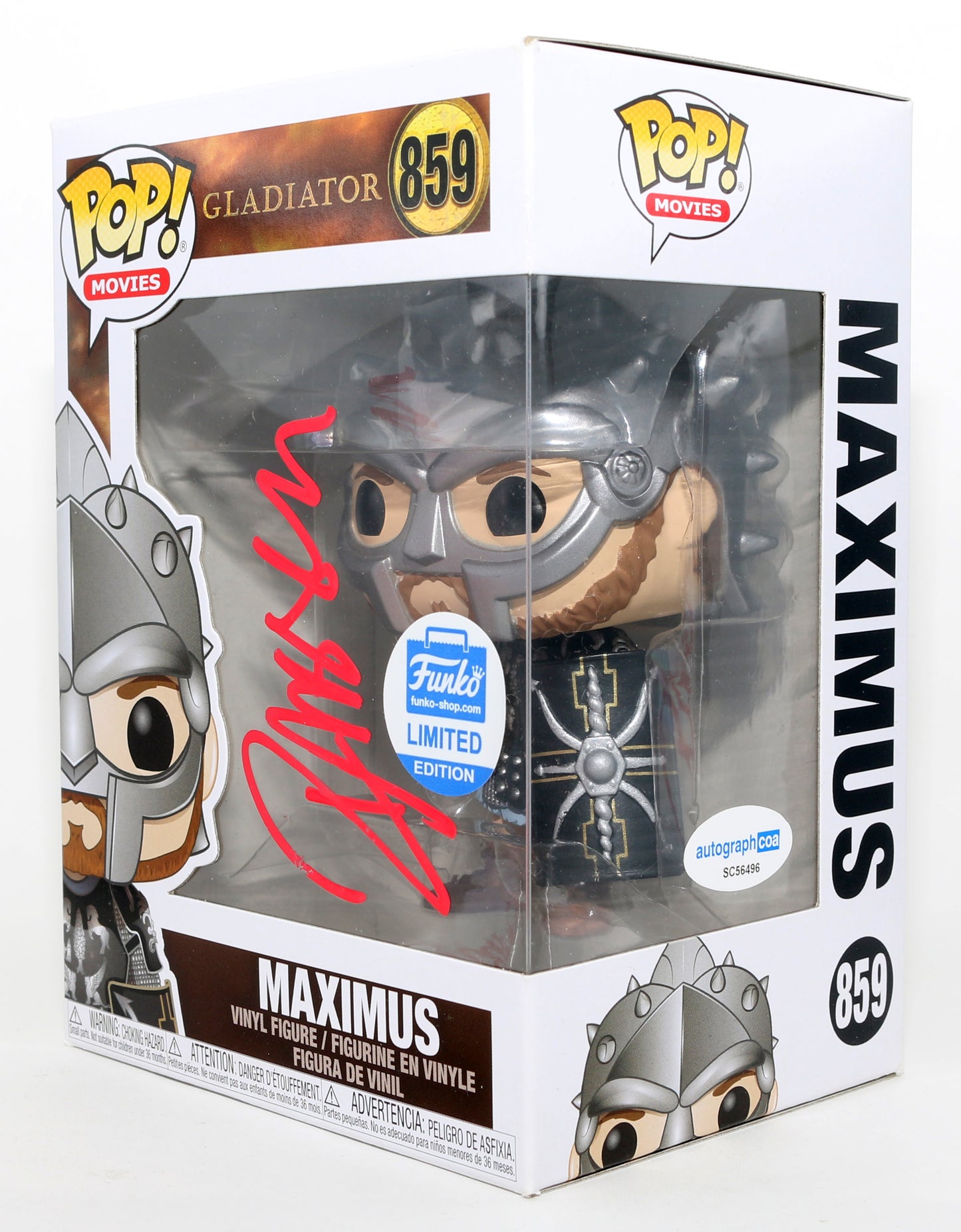 
                  
                    Russell Crowe as Maximus Decimus Meridius in Ridley Scott's Gladiator Funko Store Exclusive Signed Funko POP! #859
                  
                