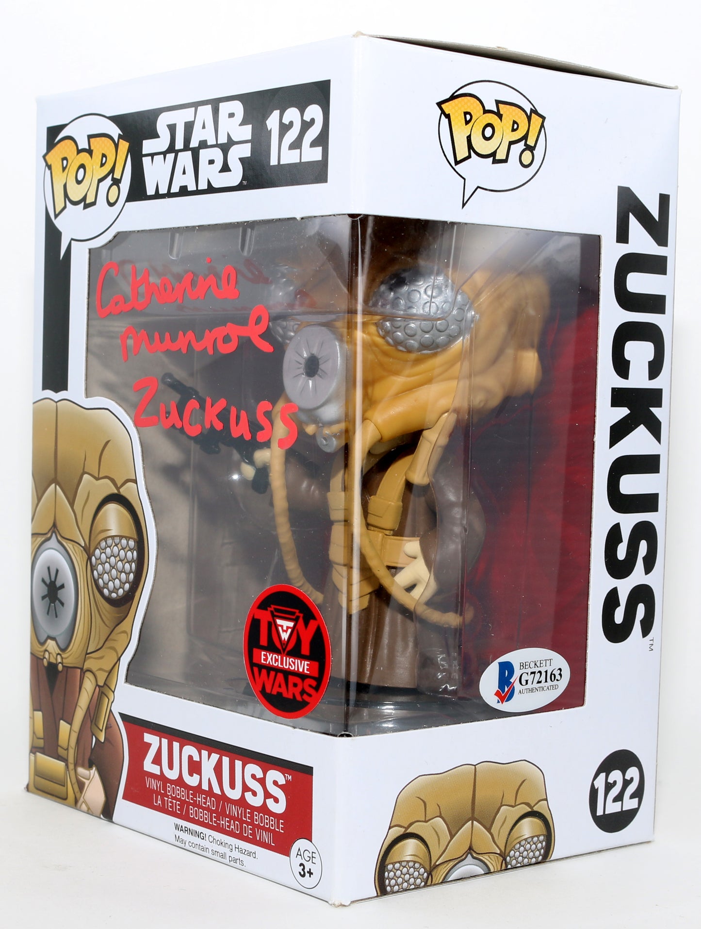 
                  
                    Cathy Munro as Zuckuss in Star Wars: The Empire Strikes Back Toy Wars Exclusive (Beckett) Signed Funko POP! #122 with Character Name
                  
                