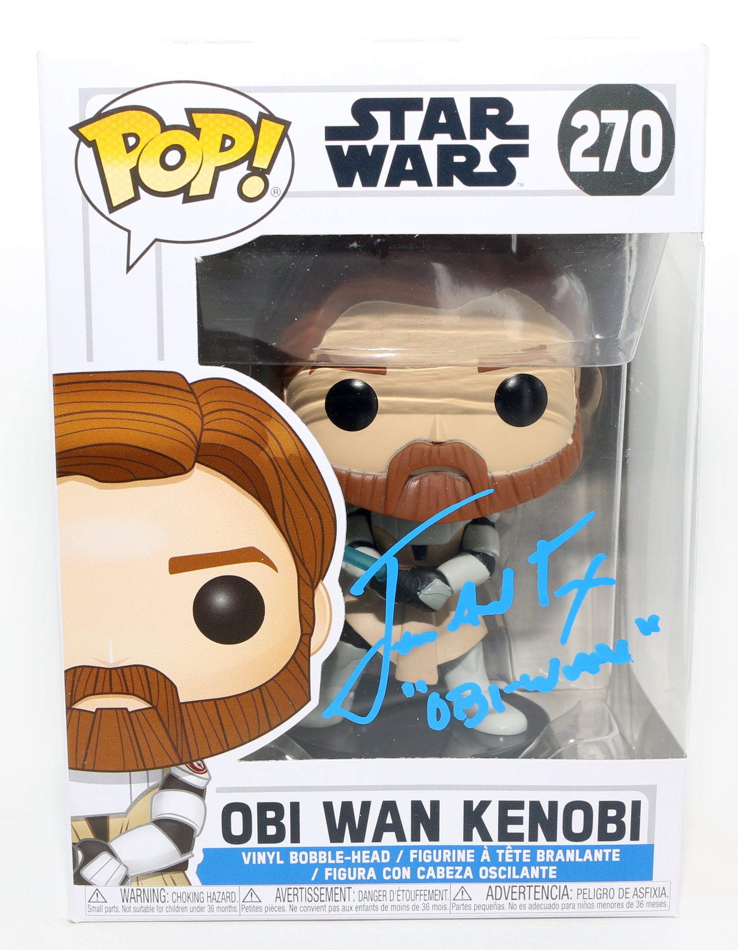 
                  
                    James Arnold Taylor as Obi-Wan Kenobi in Star Wars: The Clone Wars Signed Funko POP! #270 with Character Name
                  
                