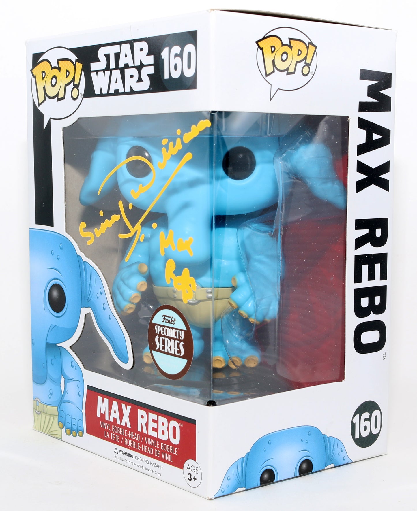 
                  
                    Simon J. Williamson as Max Rebo in Star Wars: Return of the Jedi Specialty Series Signed Funko POP! #160 with Character Name
                  
                