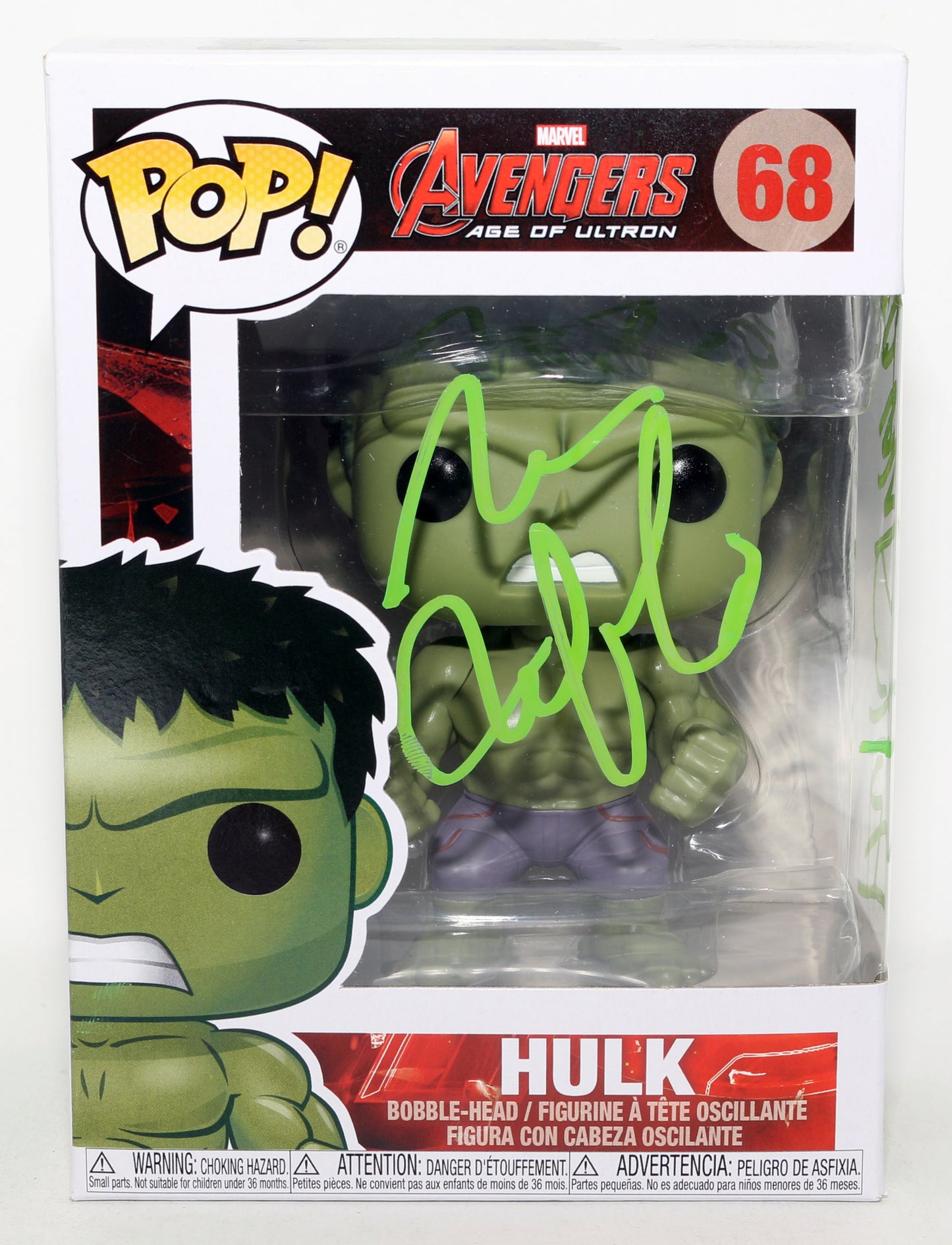 
                  
                    Mark Ruffalo as Hulk in Avengers: Age of Ultron (SWAU) Signed Funko POP! #68 with Quote
                  
                
