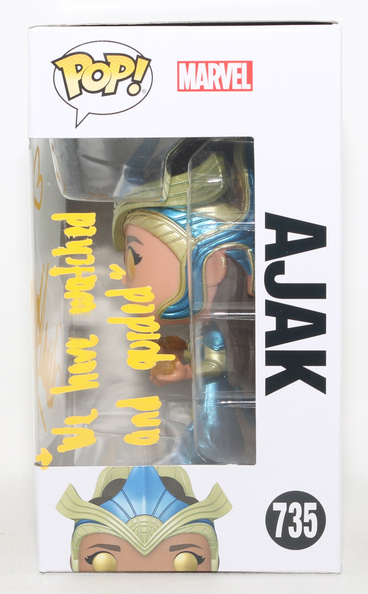 
                  
                    Salma Hayek as Ajak in Eternals Signed Funko POP! #735 with Quote
                  
                
