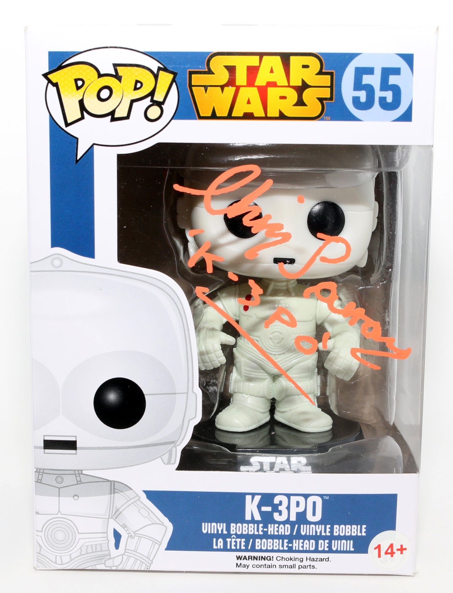 
                  
                    Chris Parsons as K-3PO in Star Wars: The Empire Strikes Back Signed Funko POP! #55 with Character Name
                  
                