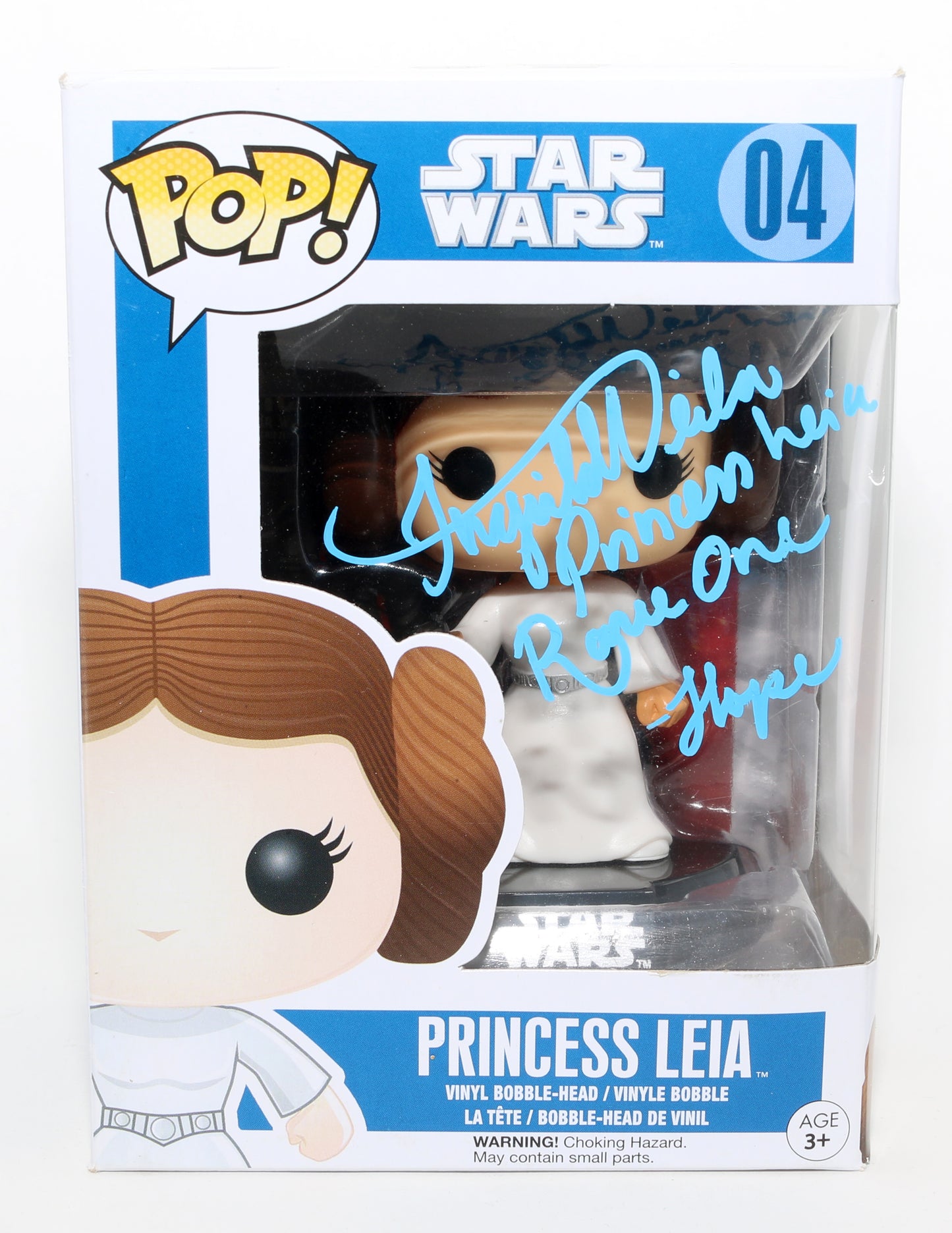 
                  
                    Ingvild Deila as Princess Leia in Rogue One: A Star Wars Story Signed Funko POP! #04 with Character Name & Movie Title
                  
                