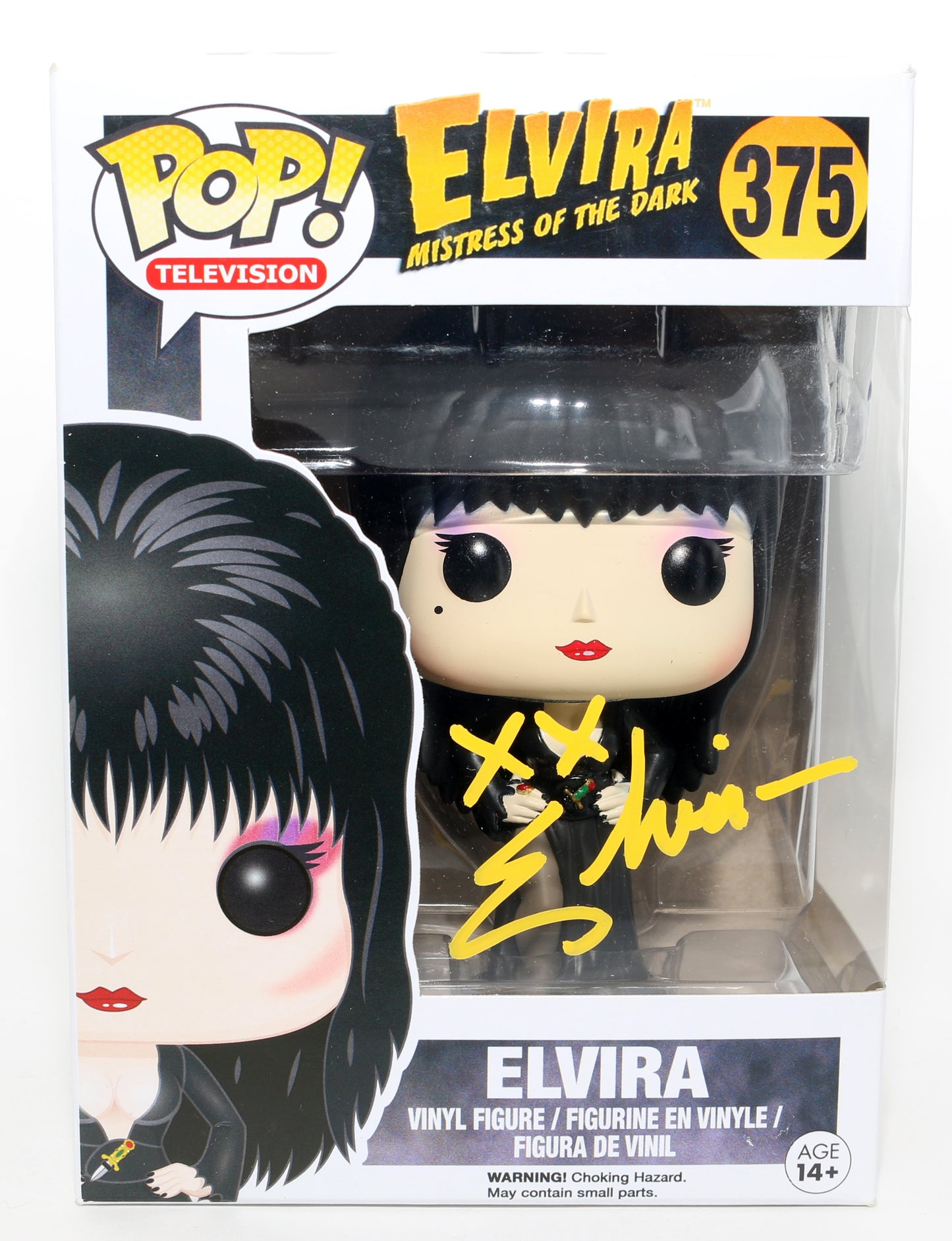 
                  
                    Cassandra Peterson as Elvira in Mistress of the Dark Signed Funko POP! #375
                  
                