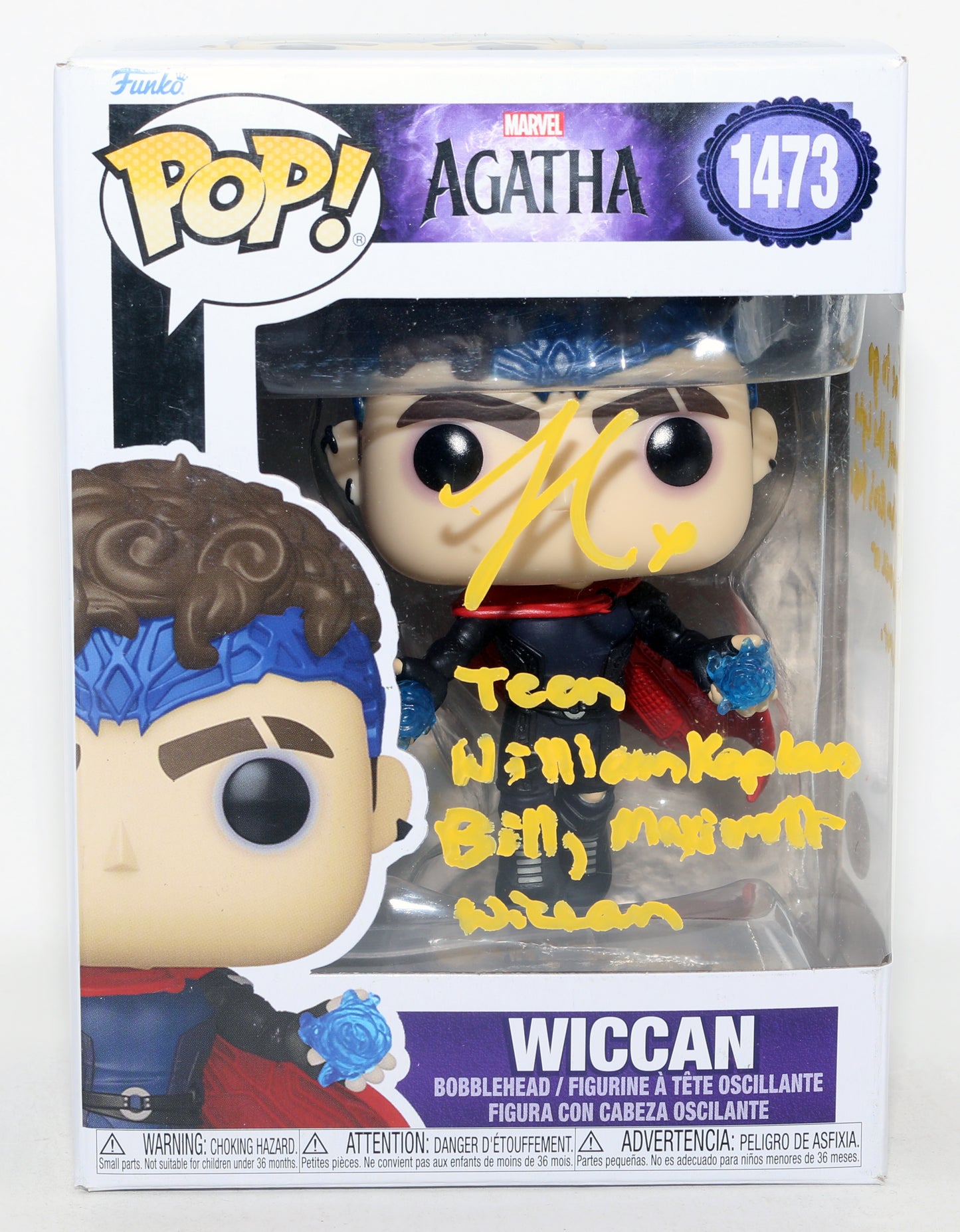 
                  
                    Joe Locke as Wiccan in Agatha All Along (JSA) Signed Funko POP! #1473 with Character Names & Quote
                  
                