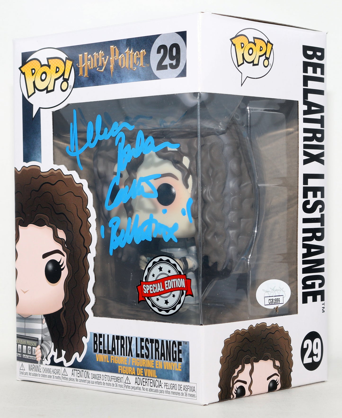 
                  
                    Helena Bonham Carter as Bellatrix LeStrange in Harry Potter & The Prisoner of Azkaban Special Edition (JSA) Signed Funko POP! #29 with Character Name
                  
                