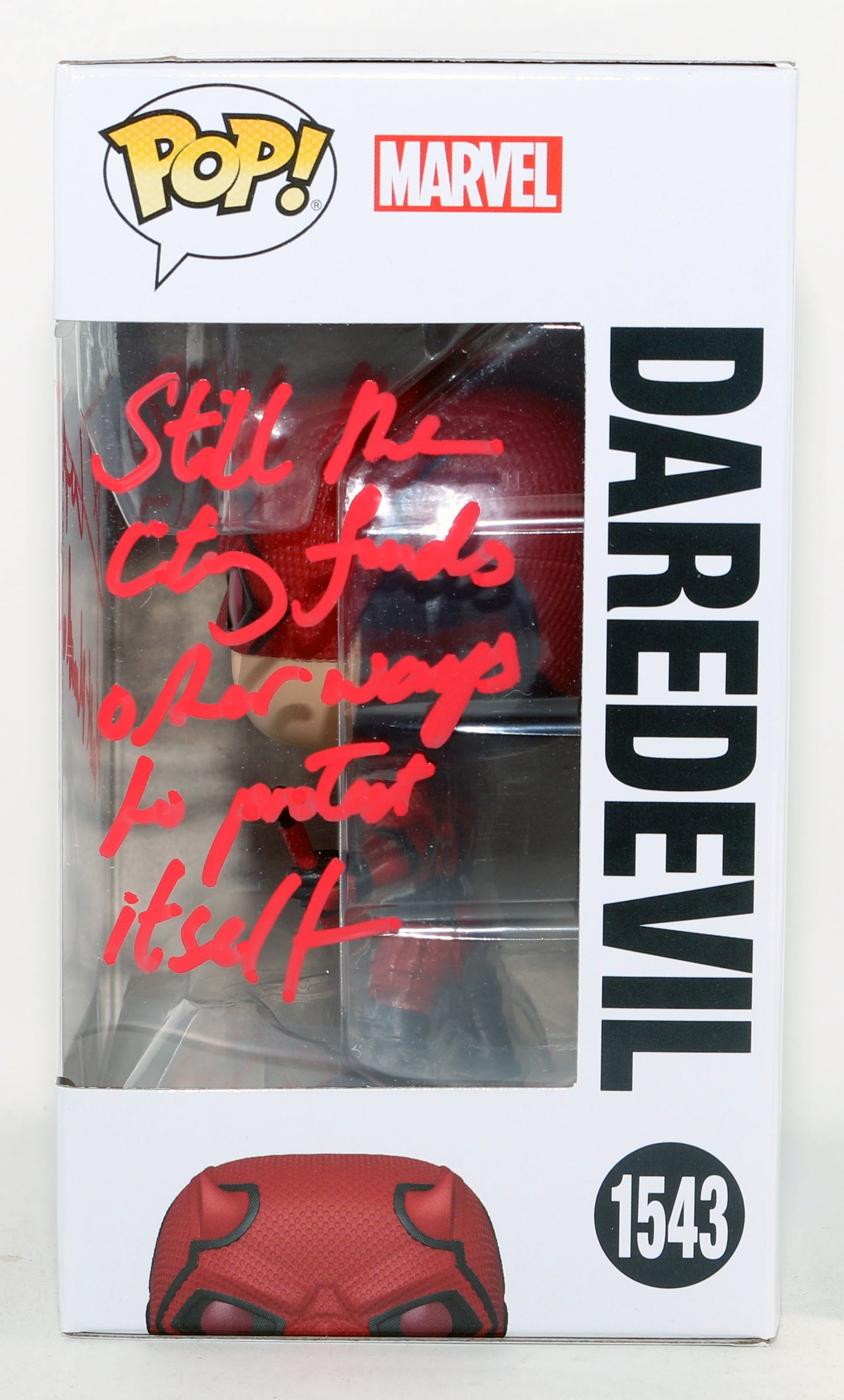 
                  
                    Charlie Cox as Daredevil in Daredevil: Born Again Signed Funko POP! #1543 with Character Name & Quote
                  
                