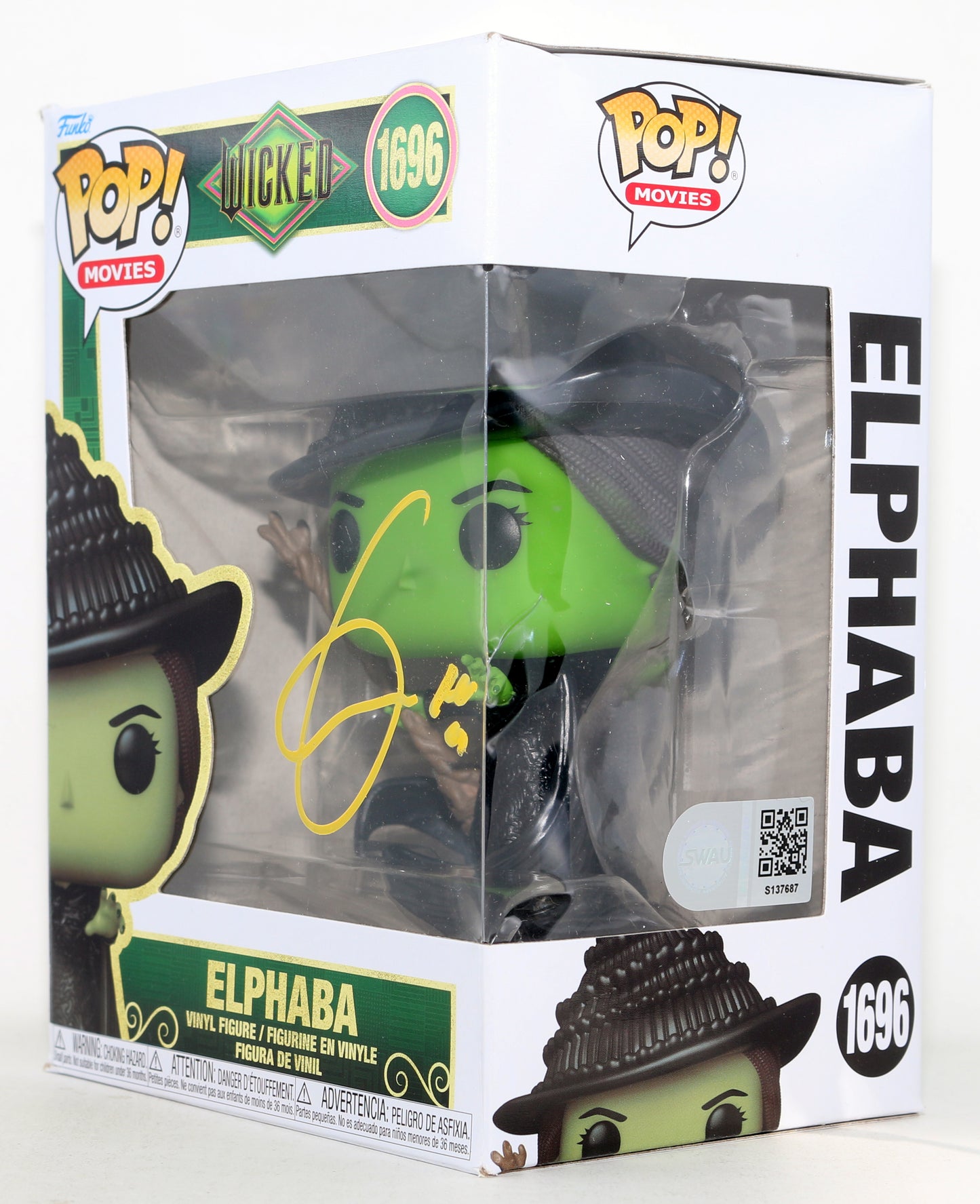
                  
                    Cynthia Erivo as Elphaba in Wicked (SWAU) Signed Funko POP! #1696
                  
                
