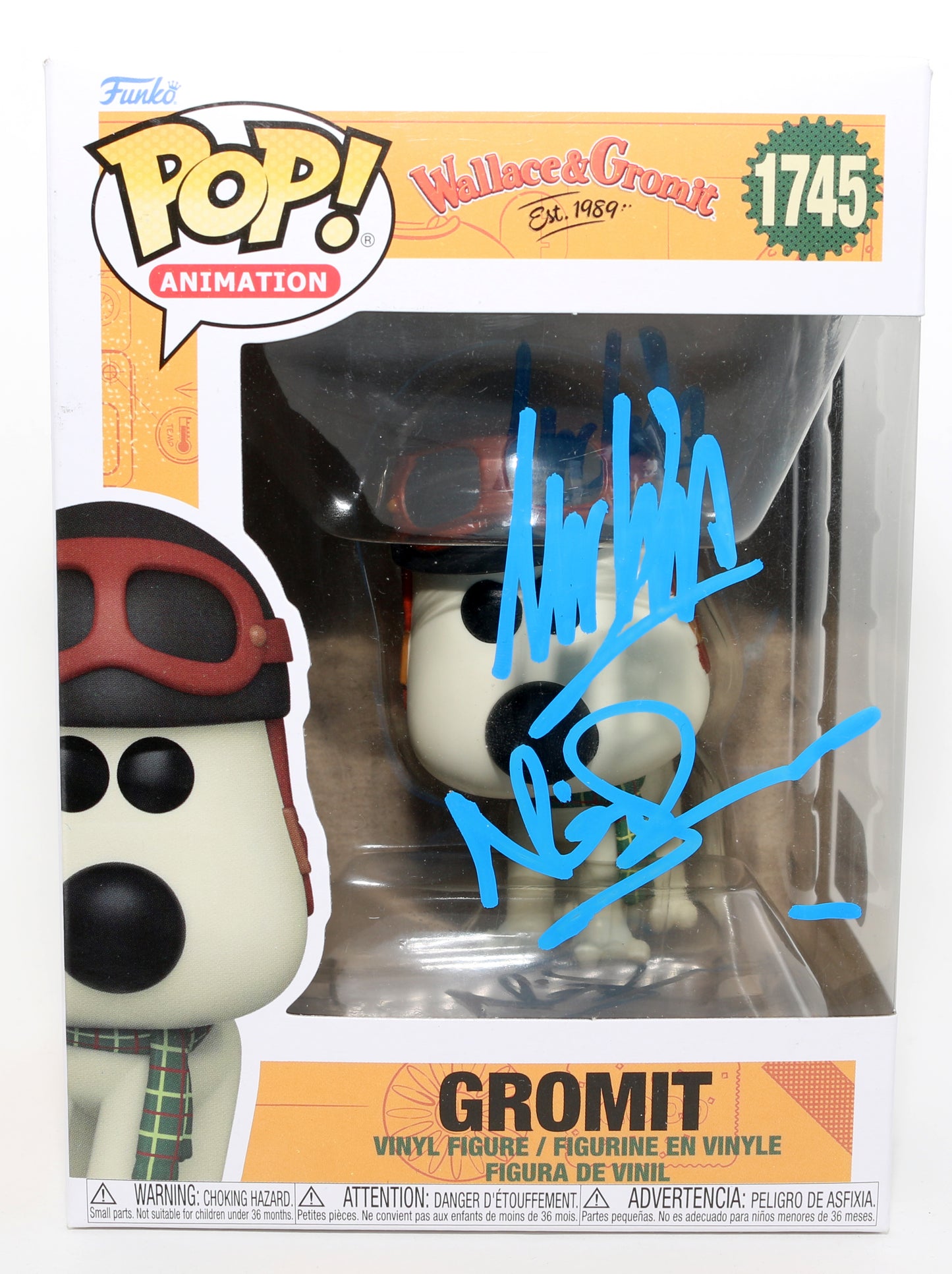 
                  
                    Merlin Crossingham & Nick Parkin Directors of Wallace & Gromit (SWAU) Signed Funko POP! #1745
                  
                