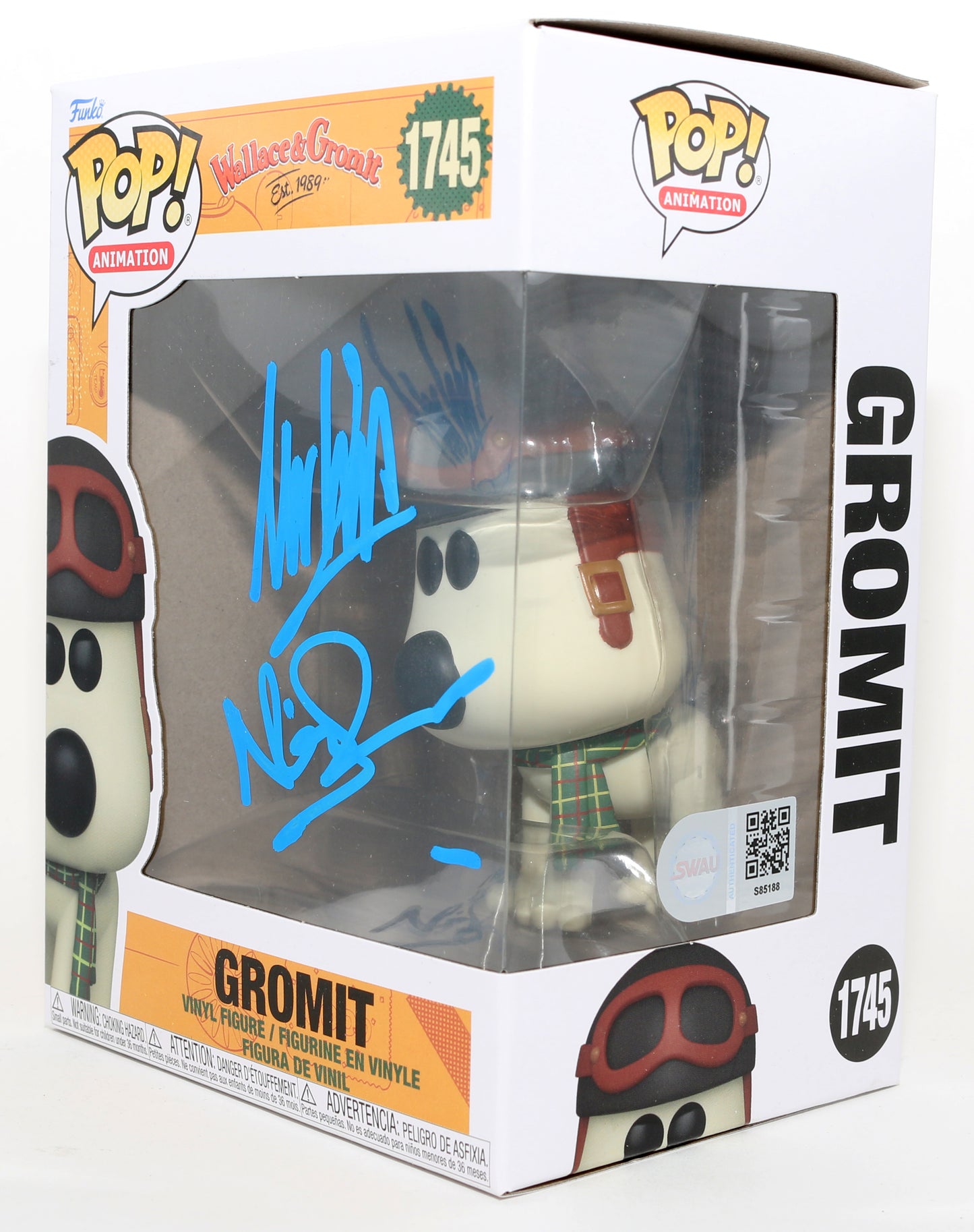 
                  
                    Merlin Crossingham & Nick Parkin Directors of Wallace & Gromit (SWAU) Signed Funko POP! #1745
                  
                