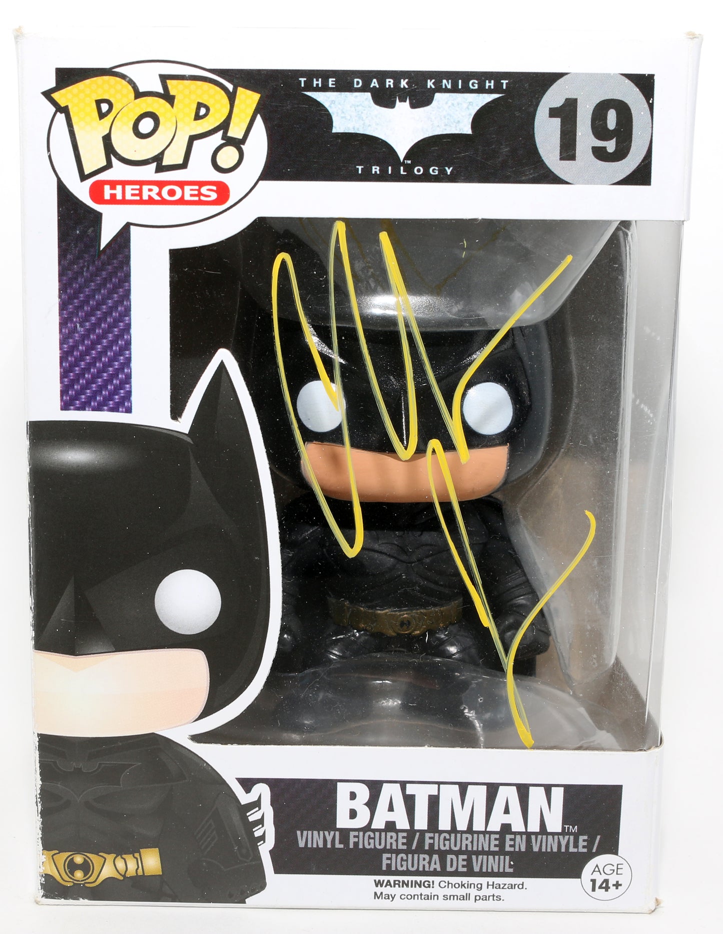 
                  
                    Christian Bale as Batman in Christopher Nolan's The Dark Knight Trilogy Signed Funko POP! #19
                  
                