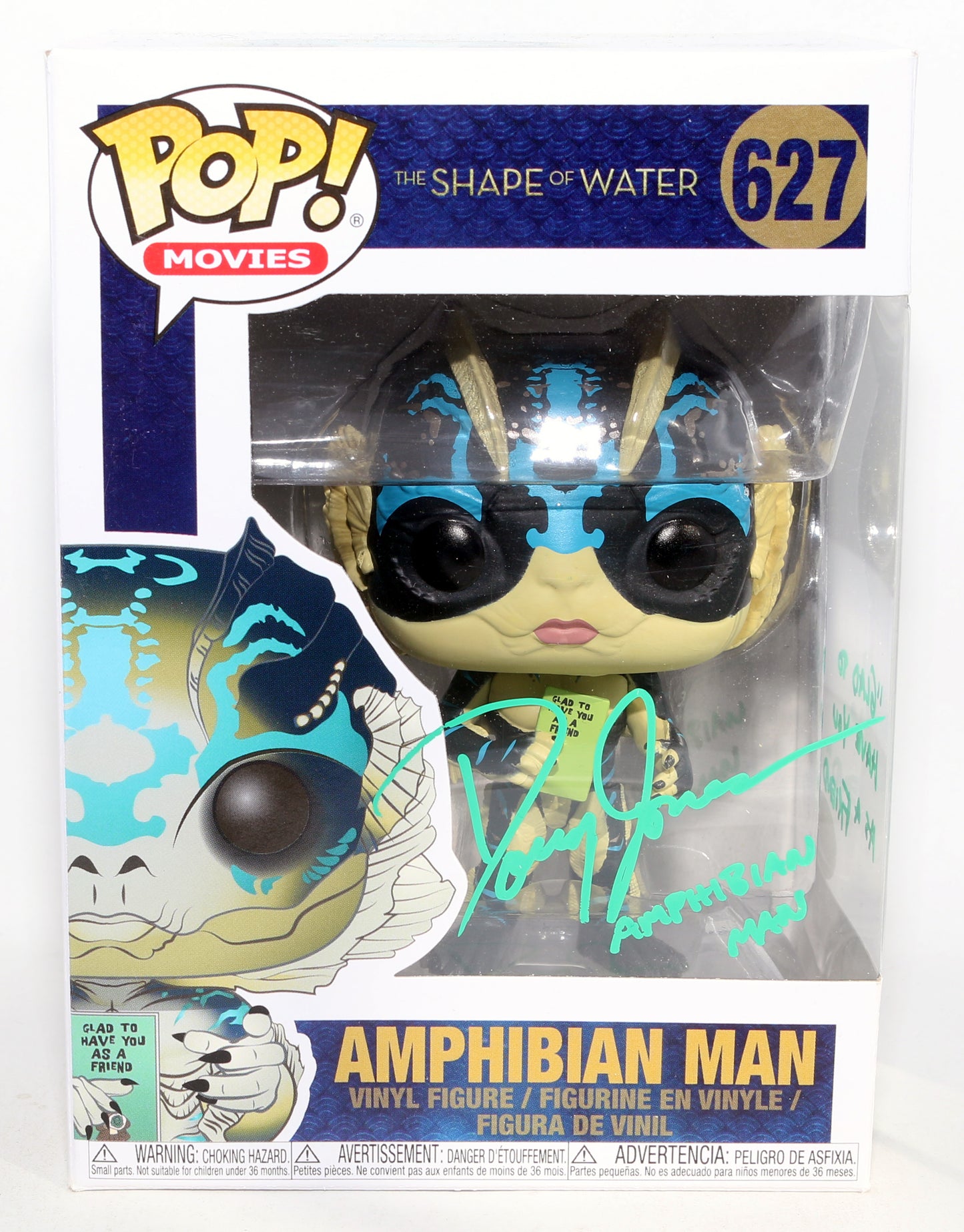 
                  
                    Doug Jones as Amphibian Man in The Shape of Water (JSA) Signed Funko POP! #627 with Character Name & Quote
                  
                
