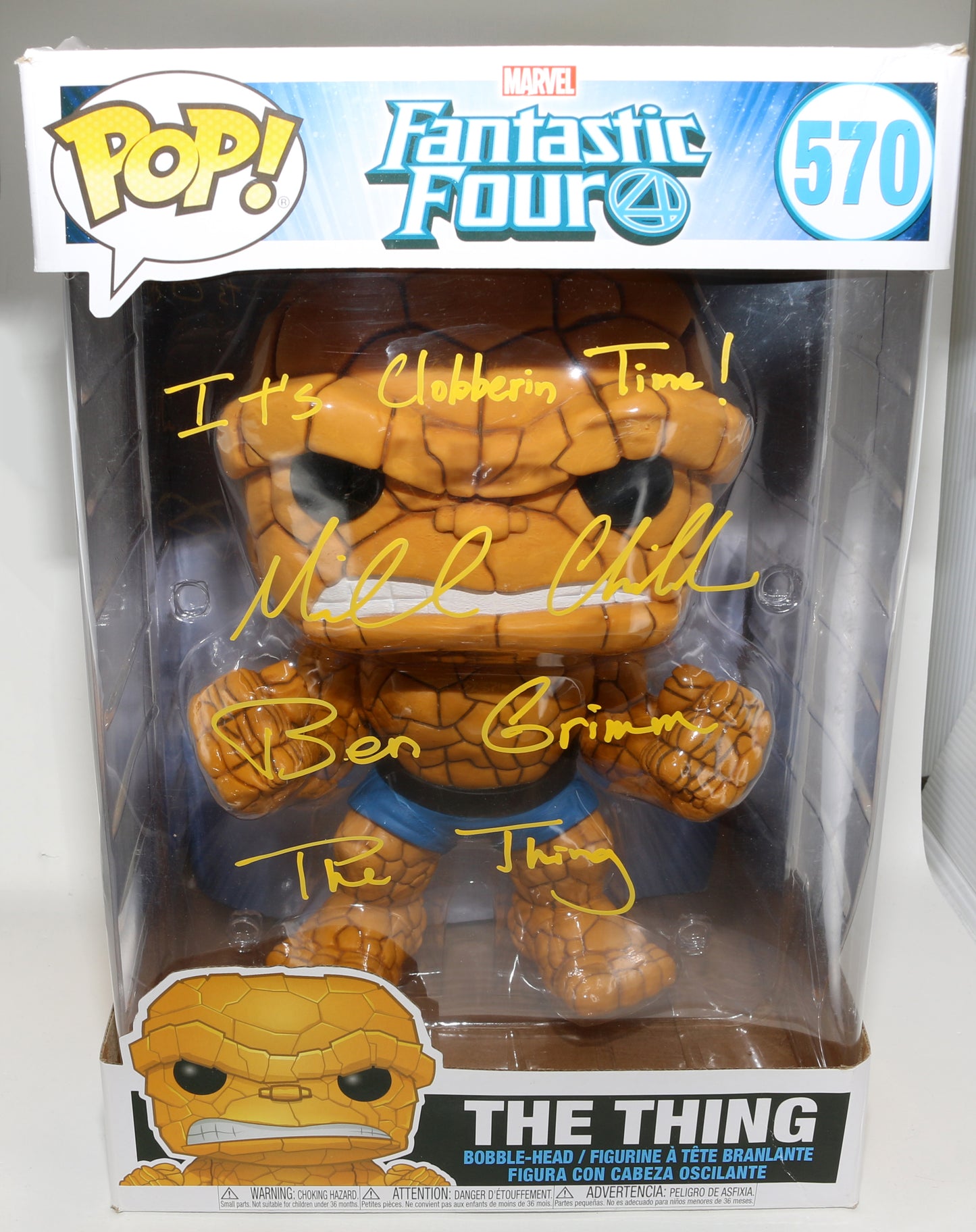 
                  
                    Michael Chiklis as Ben Grimm / The Thing in Fantastic Four Signed Oversized 12-Inch Funko POP! #570 with Character Name & Quote
                  
                