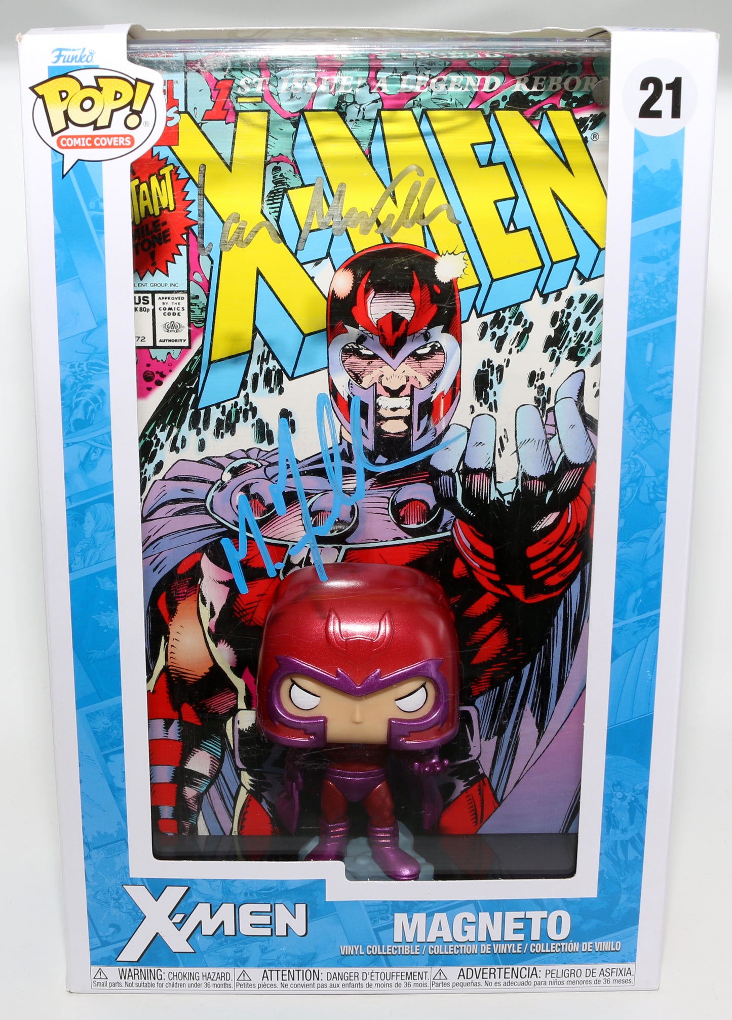 
                  
                    Michael Fassbender & Ian McKellan as Magneto in X-Men (JSA) Signed Funko POP! Comic Cover #21
                  
                