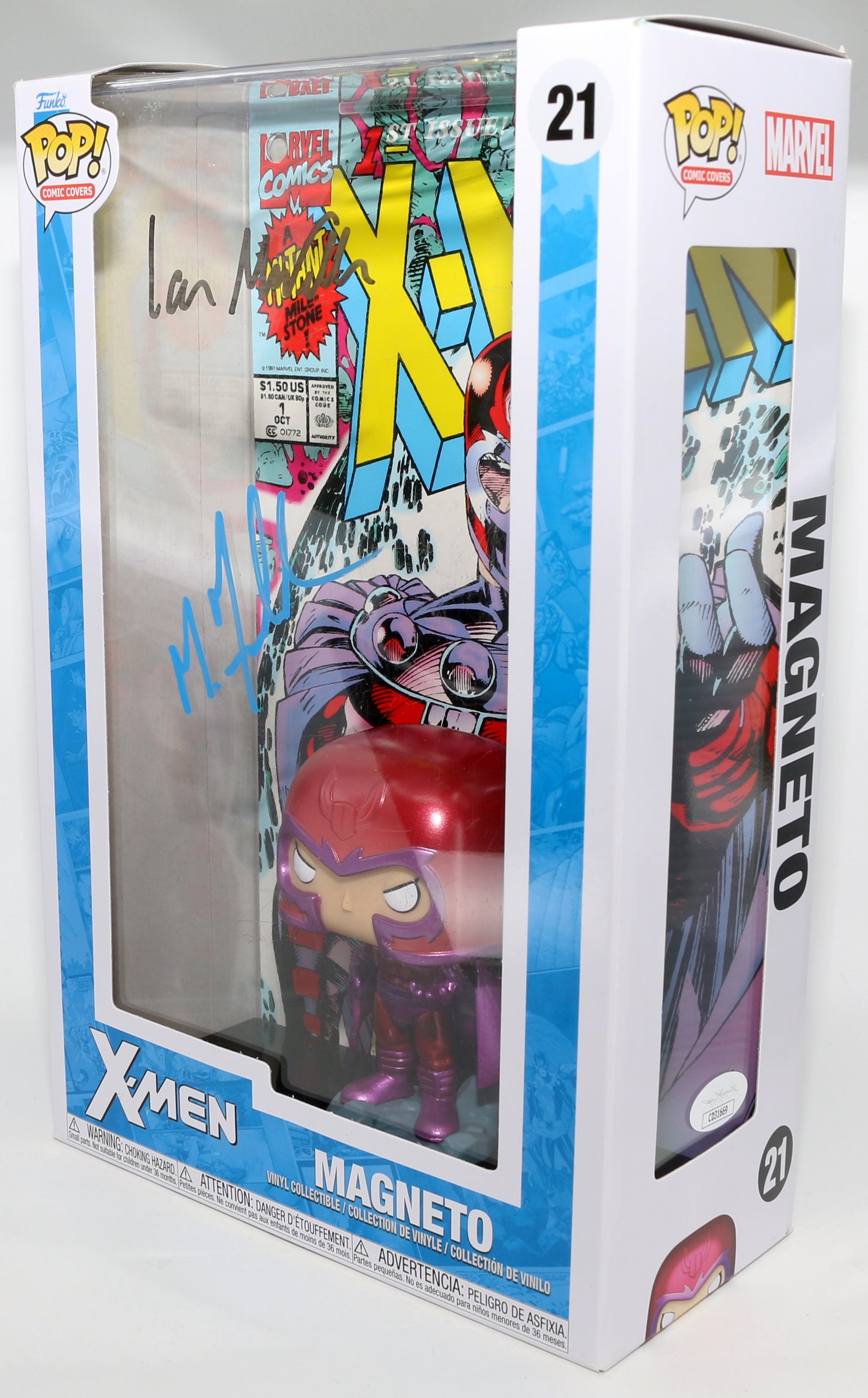
                  
                    Michael Fassbender & Ian McKellan as Magneto in X-Men (JSA) Signed Funko POP! Comic Cover #21
                  
                