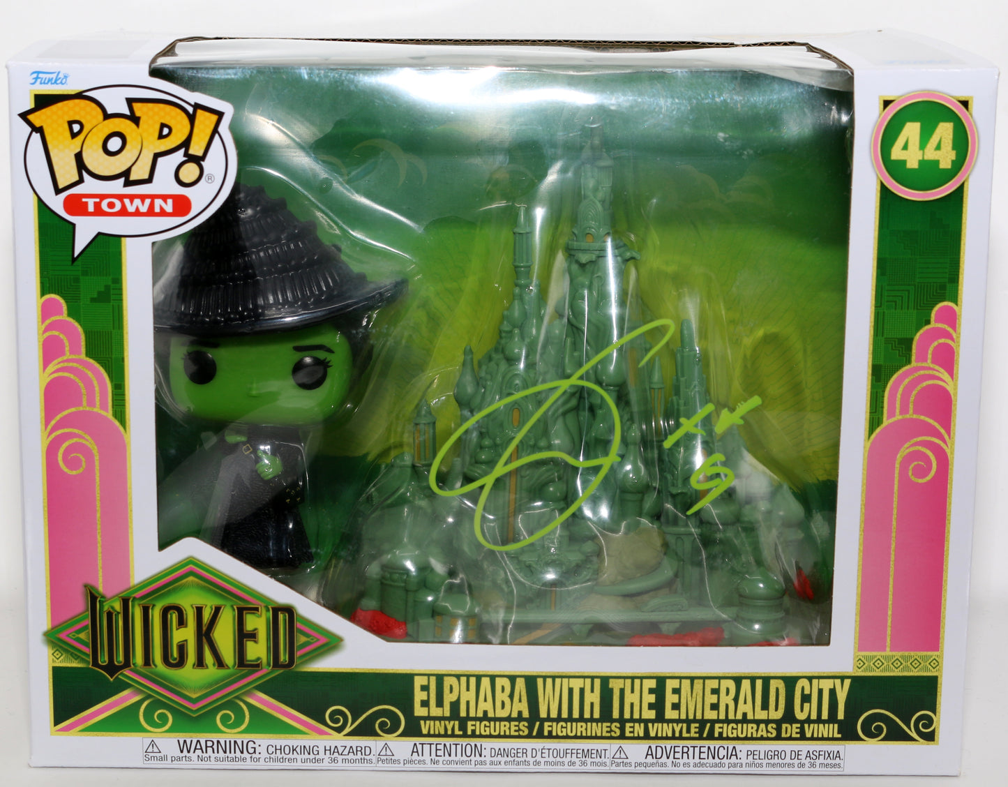 
                  
                    Cynthia Erivo as Elphaba Throp in Wicked Emerald City Town Signed Funko POP! #44
                  
                