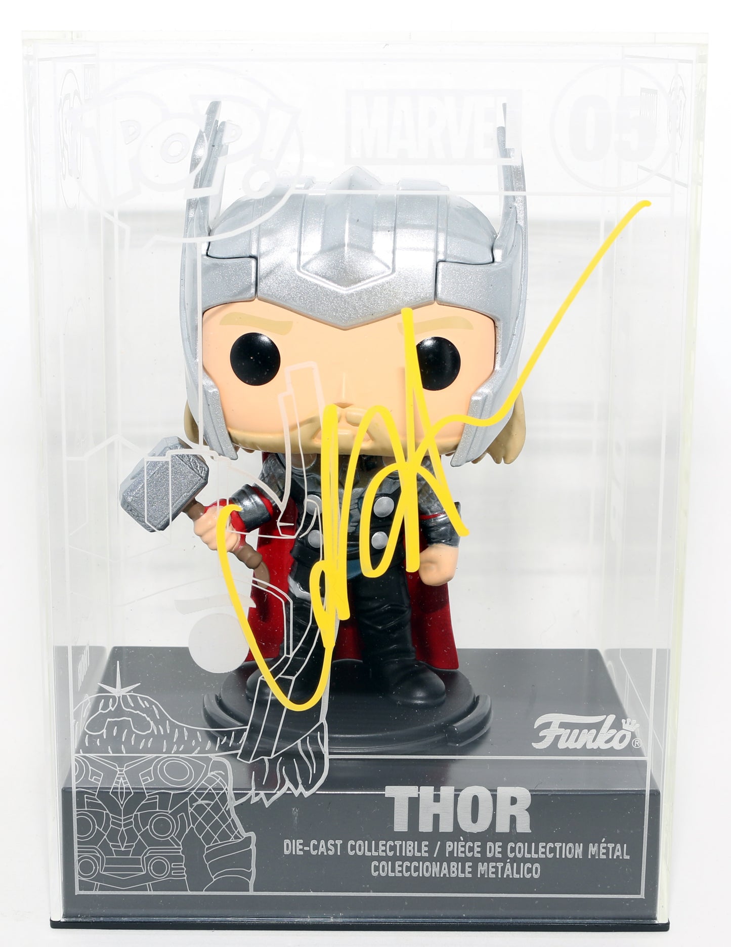 
                  
                    Chris Hemsworth as Thor in The Avengers Signed Diecast Funko POP! #05
                  
                