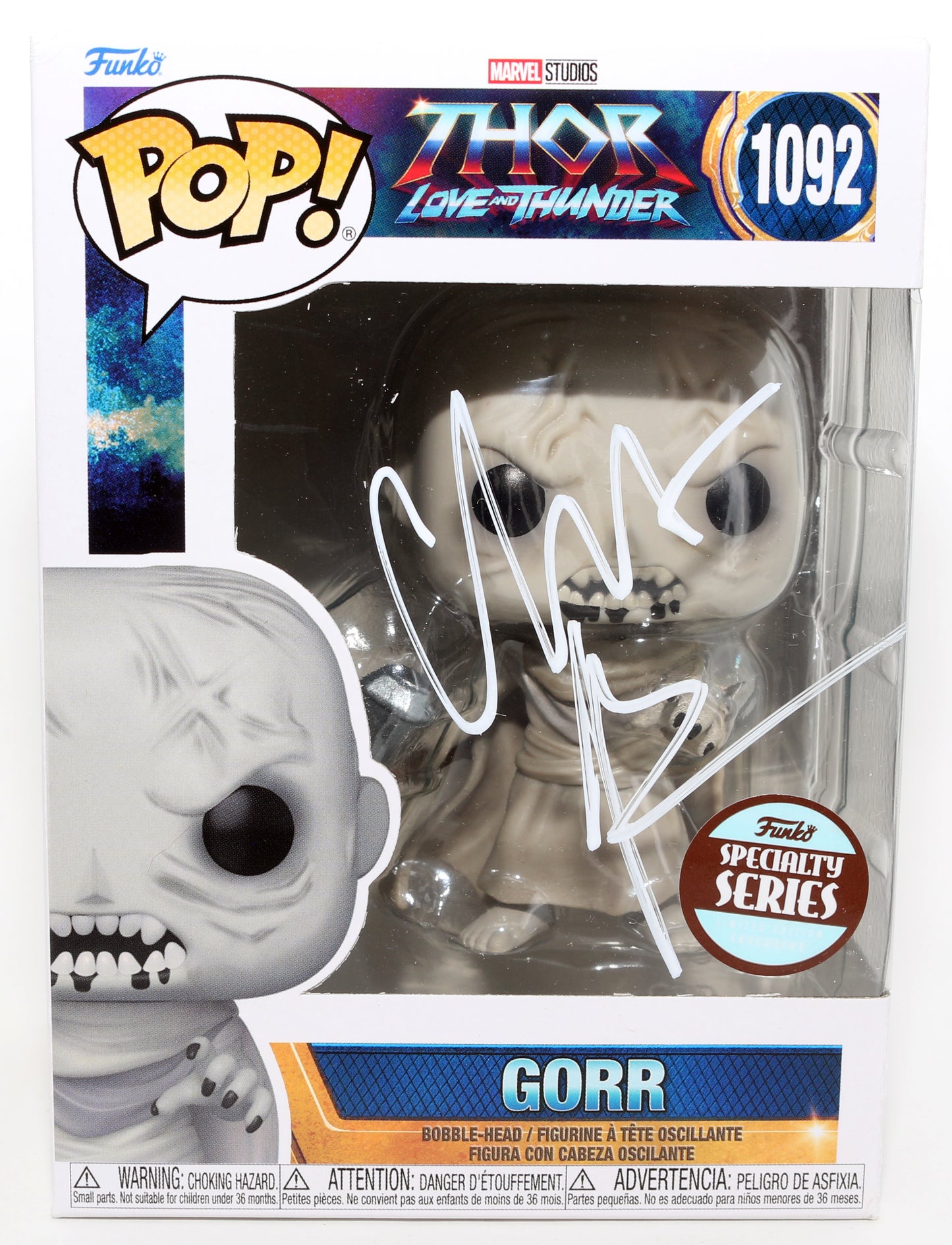 
                  
                    Christian Bale as Gorr the God Butcher in Thor: Love & Thunder Specialty Series Signed Funko POP! #1092
                  
                
