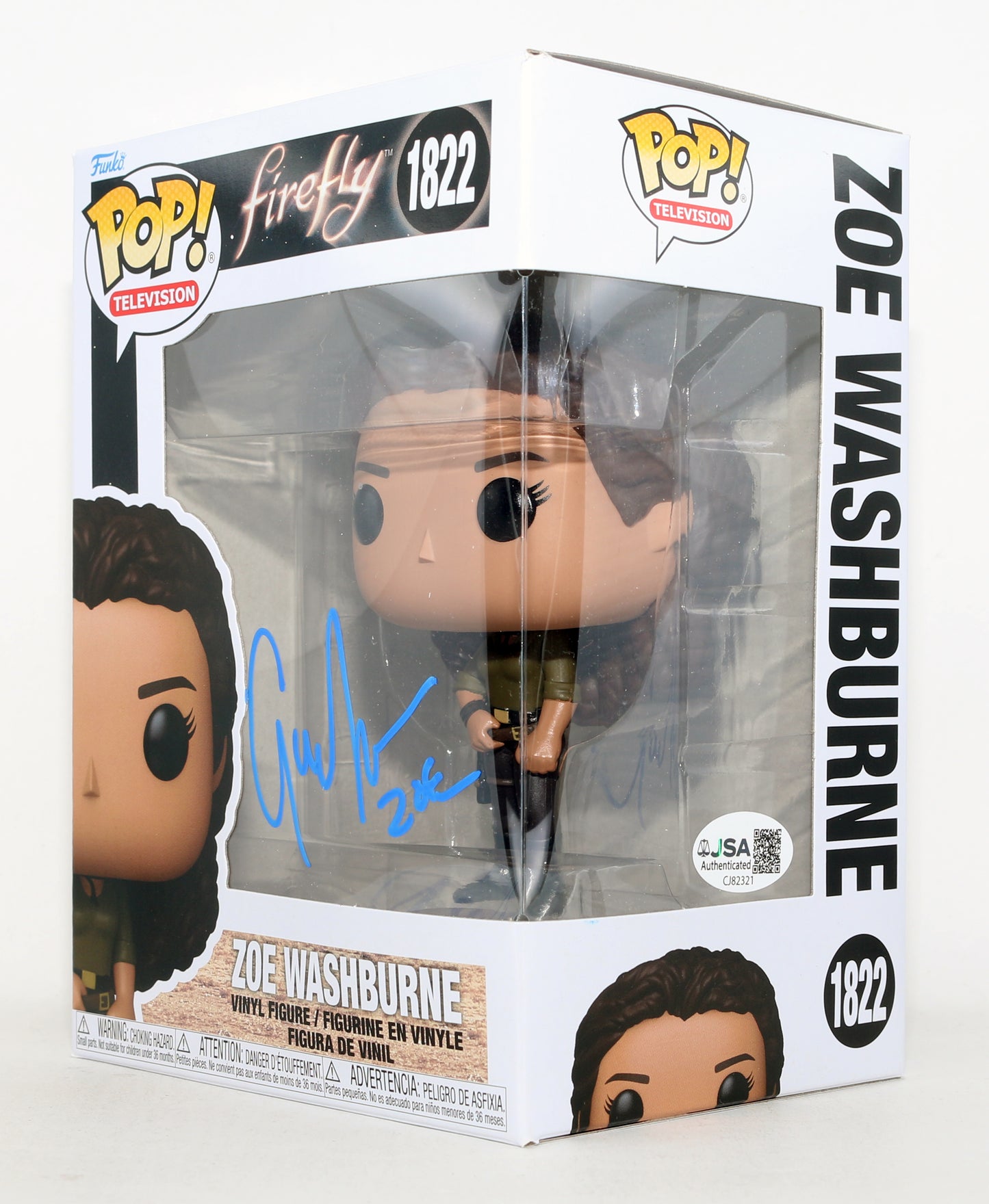 
                  
                    Gina Torres as Zoë Washburne in Firefly (JSA) Signed Funko POP! #1822 with Character Name
                  
                