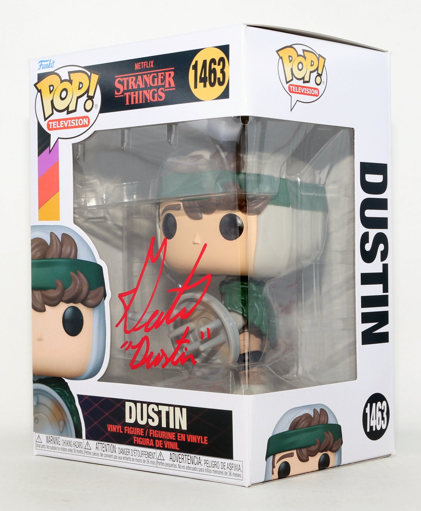 
                  
                    Gaten Matarazzo as Dustin Henderson in Stranger Things Signed Funko POP! #1463 with Character Name
                  
                