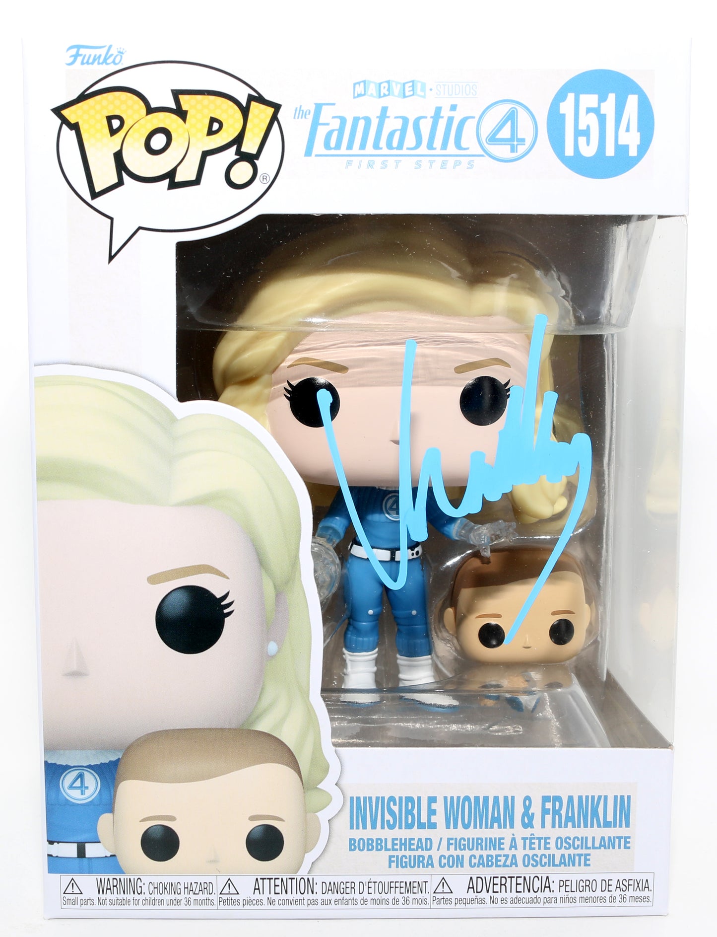 
                  
                    Vanessa Kirby as Sue Storm / Invisible Woman & Franklin in The Fantastic Four: First Steps Signed Funko POP! #1514
                  
                