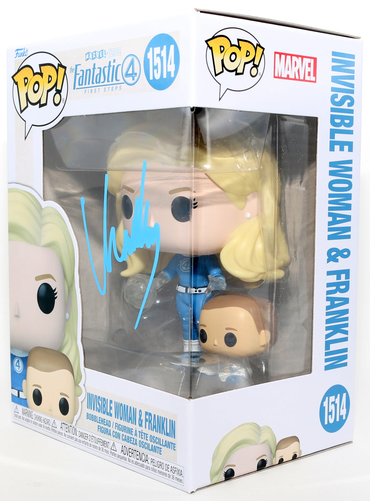 
                  
                    Vanessa Kirby as Sue Storm / Invisible Woman & Franklin in The Fantastic Four: First Steps Signed Funko POP! #1514
                  
                