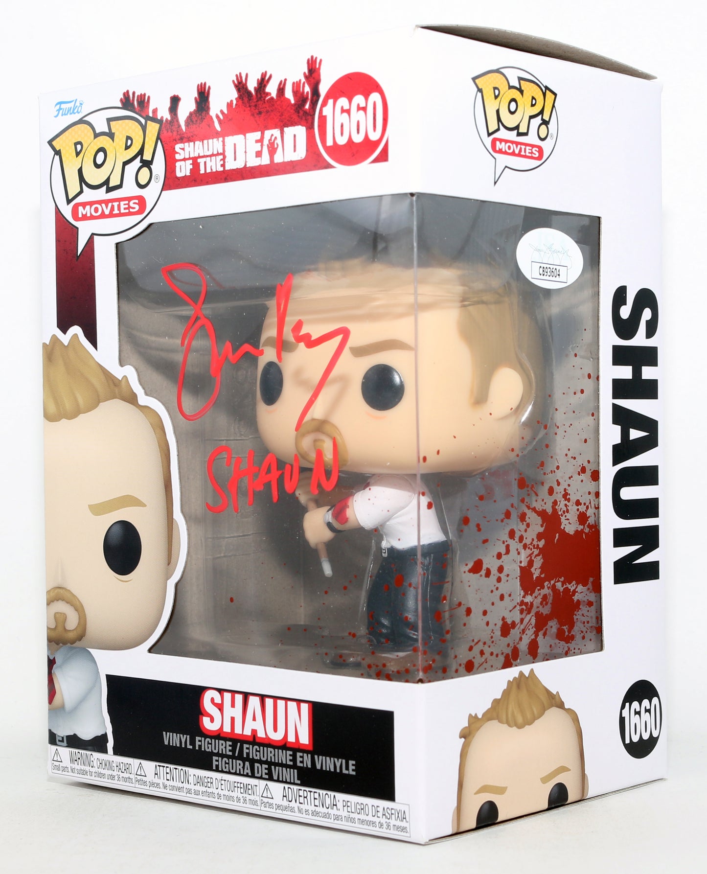 
                  
                    Simon Pegg as Shaun in Shaun of the Dead (JSA) Signed Funko POP! #1660 with Character Name
                  
                