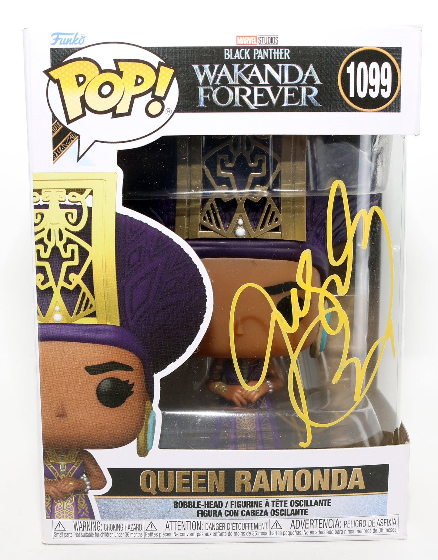 
                  
                    Angela Bassett as Ramonda in Black Panther: Wakanda Forever Signed Funko POP! #1099
                  
                