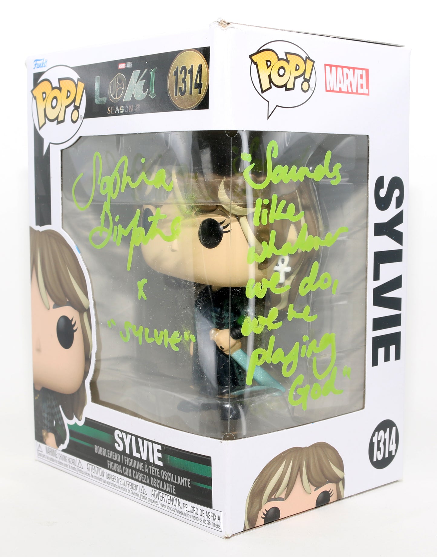 
                  
                    Sophia Di Martino as Sylvie in Loki Signed Funko POP! #1314 with Character Name & Quote
                  
                