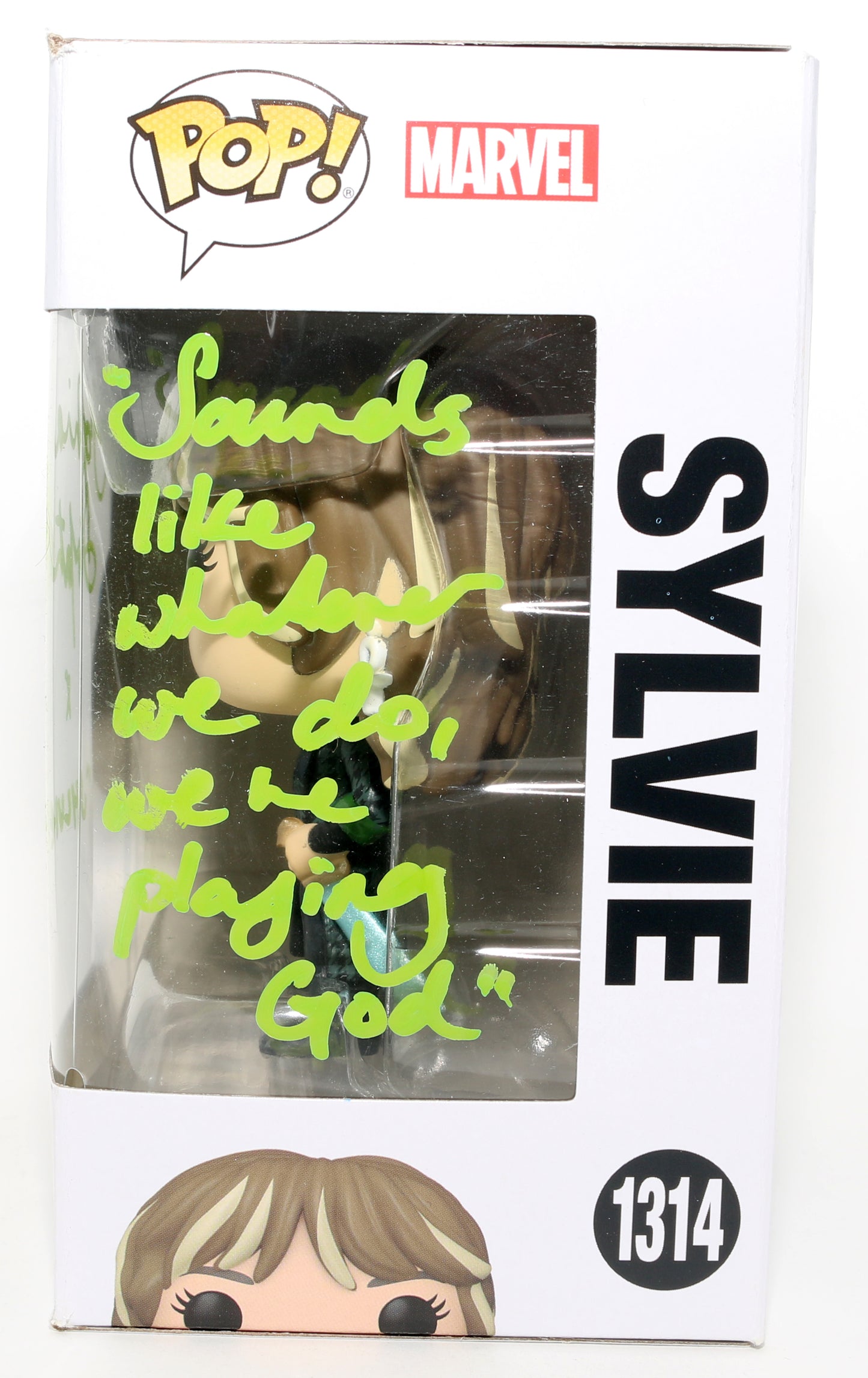 
                  
                    Sophia Di Martino as Sylvie in Loki Signed Funko POP! #1314 with Character Name & Quote
                  
                