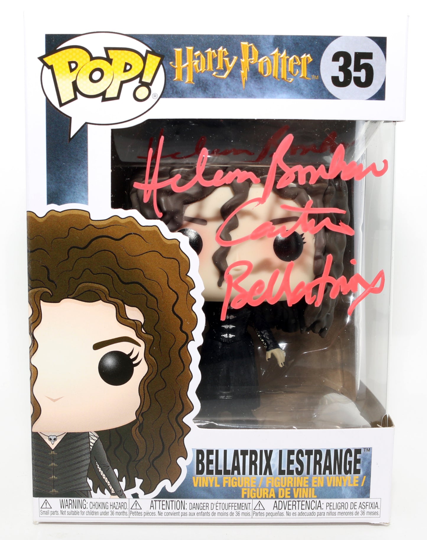 
                  
                    Helena Bonham Carter as Belatrix LeStrange [Black Dress] in Harry Potter & The Goblet of Fire Signed Funko POP! #35 with Character Name
                  
                