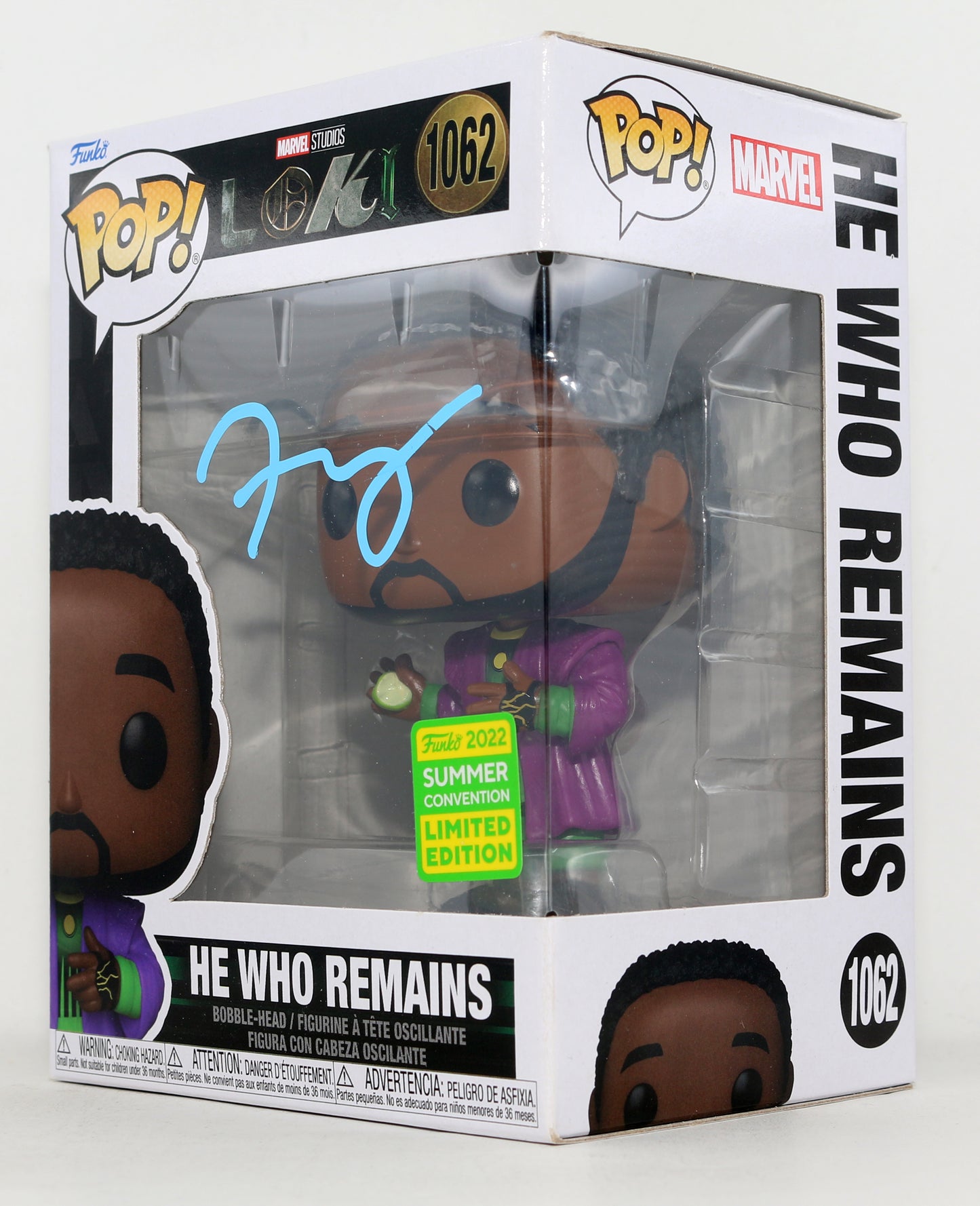
                  
                    Jonathan Majors as He Who Remains in Loki 2022 Summer Convention Limited Edition Signed Funko POP! #1062
                  
                