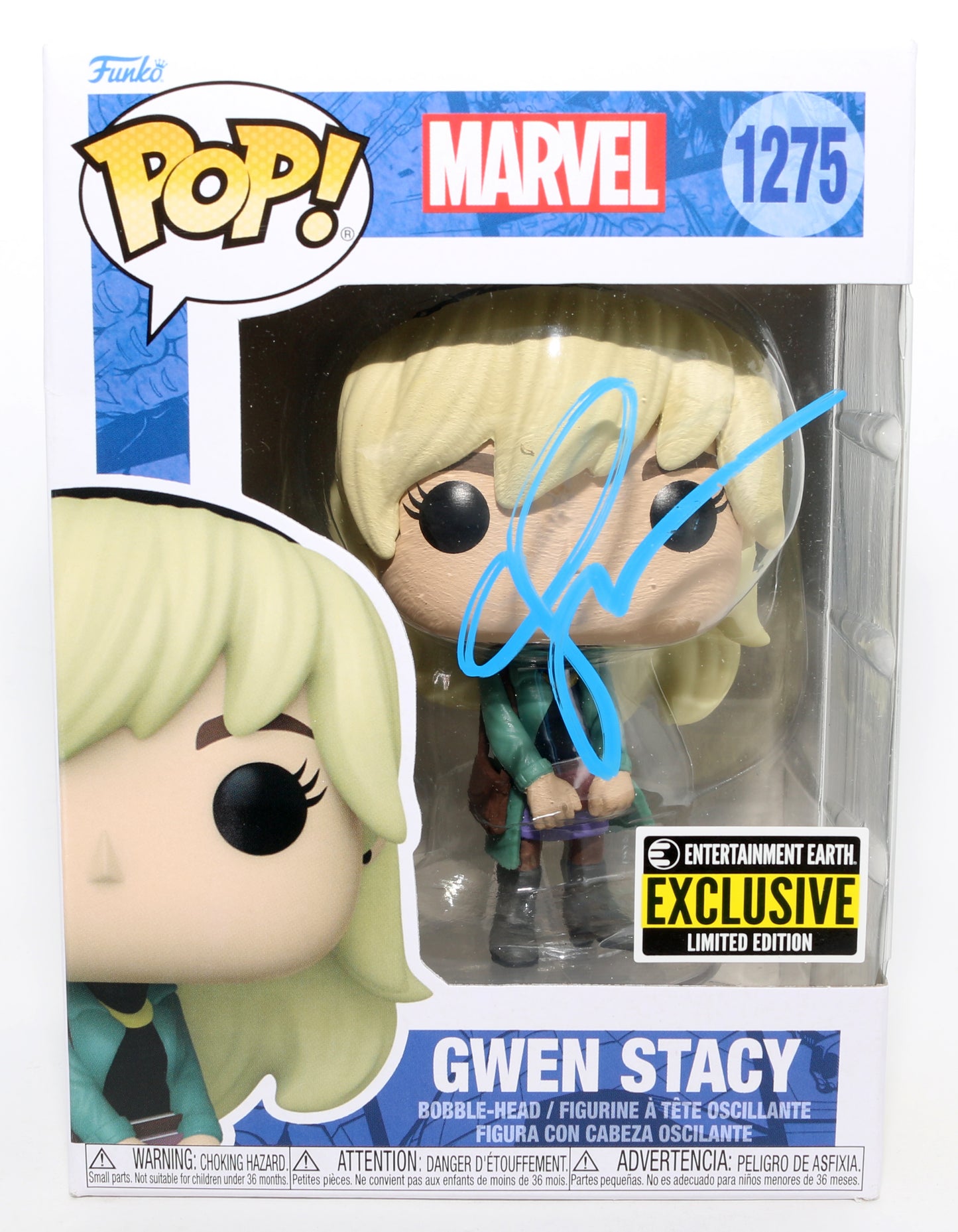 
                  
                    Emma Stone as Gwen Stacy in The Amazing Spider-Man Entertainment Earth Exclusive Signed Funko POP! #1275
                  
                