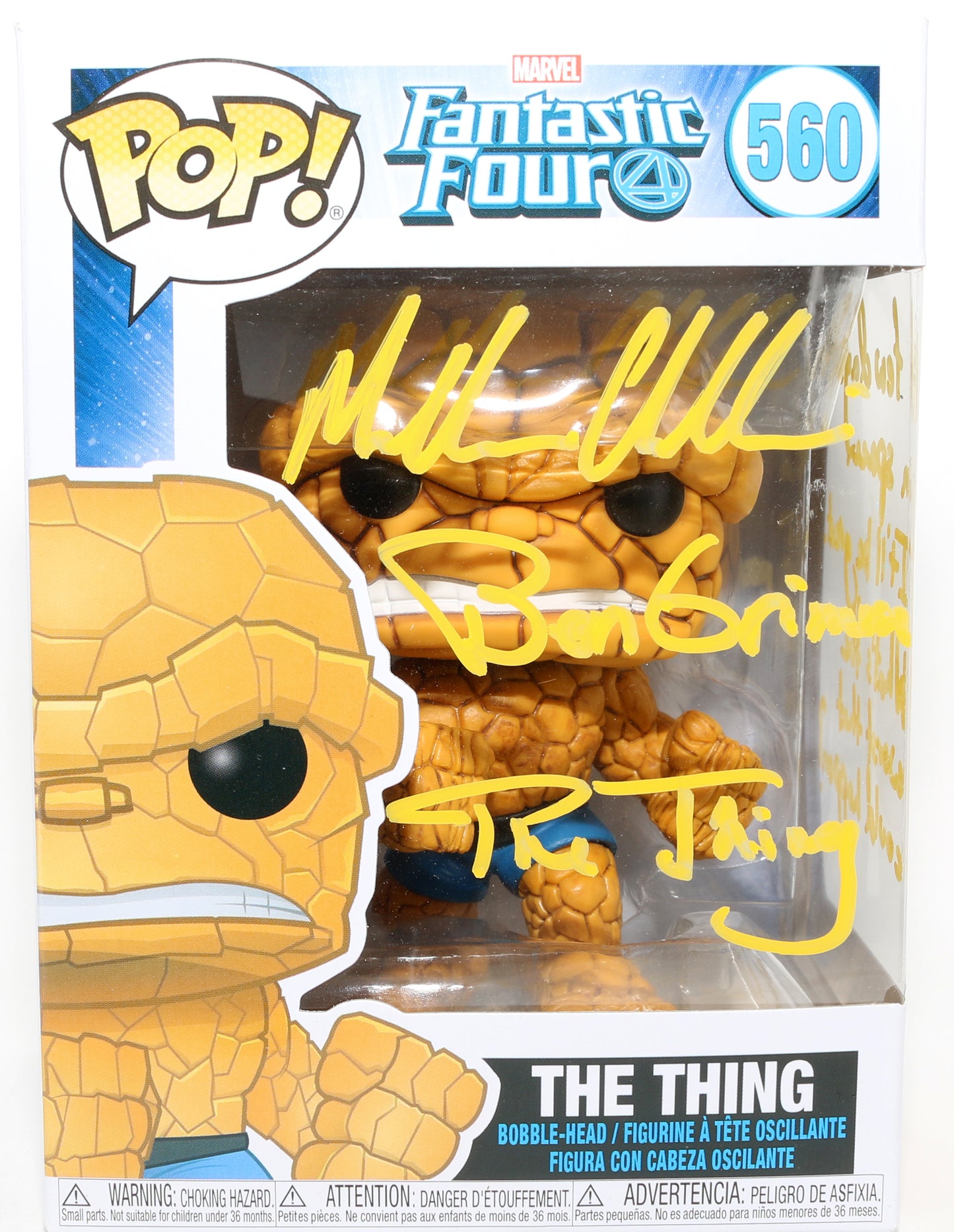 
                  
                    Michael Chiklis as Ben Grimm / The Thing in Fantastic Four Signed Funko POP! #560 with Character Name & Quote
                  
                